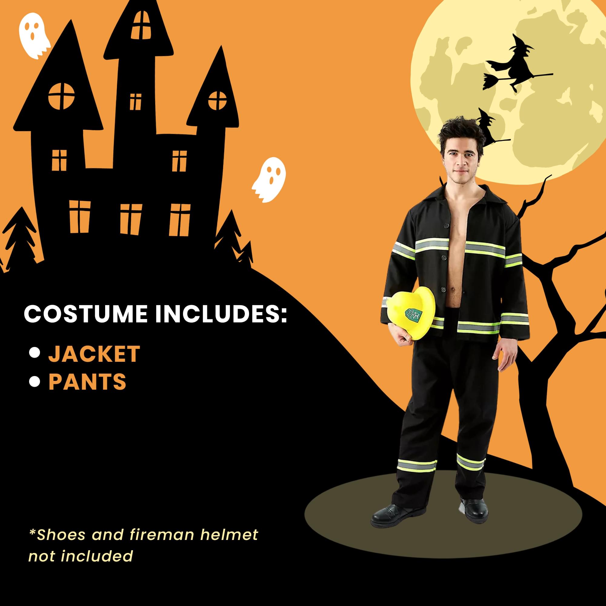Fireman Adult Costume One Size