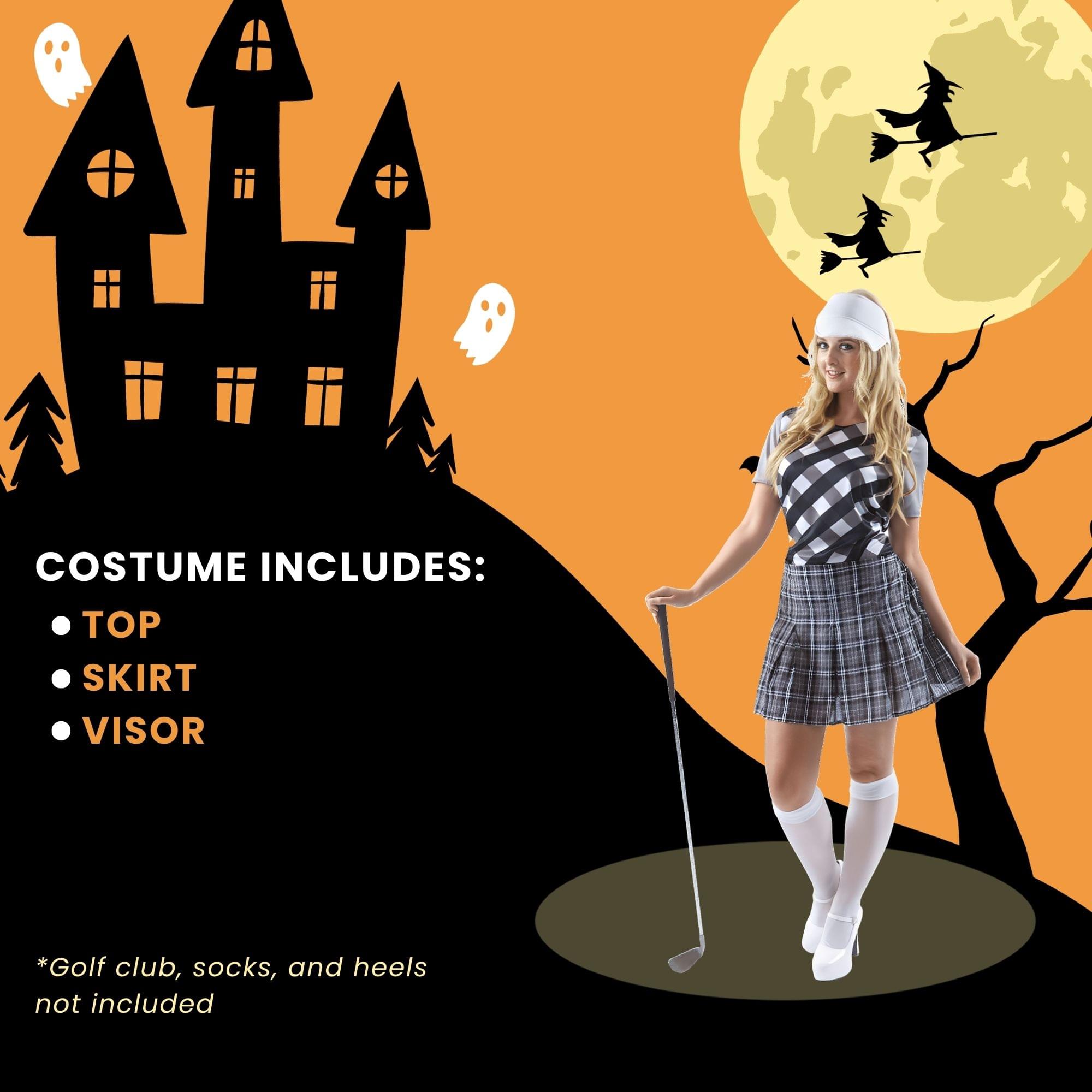 Female Golfer (black & White) Adult Costume