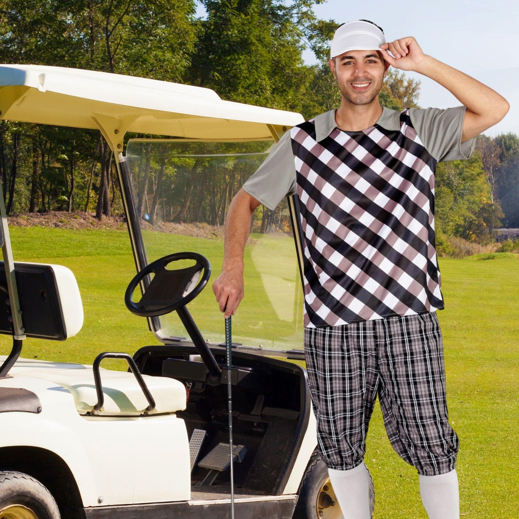Male Golfer (black & White) Standard Adult Costume