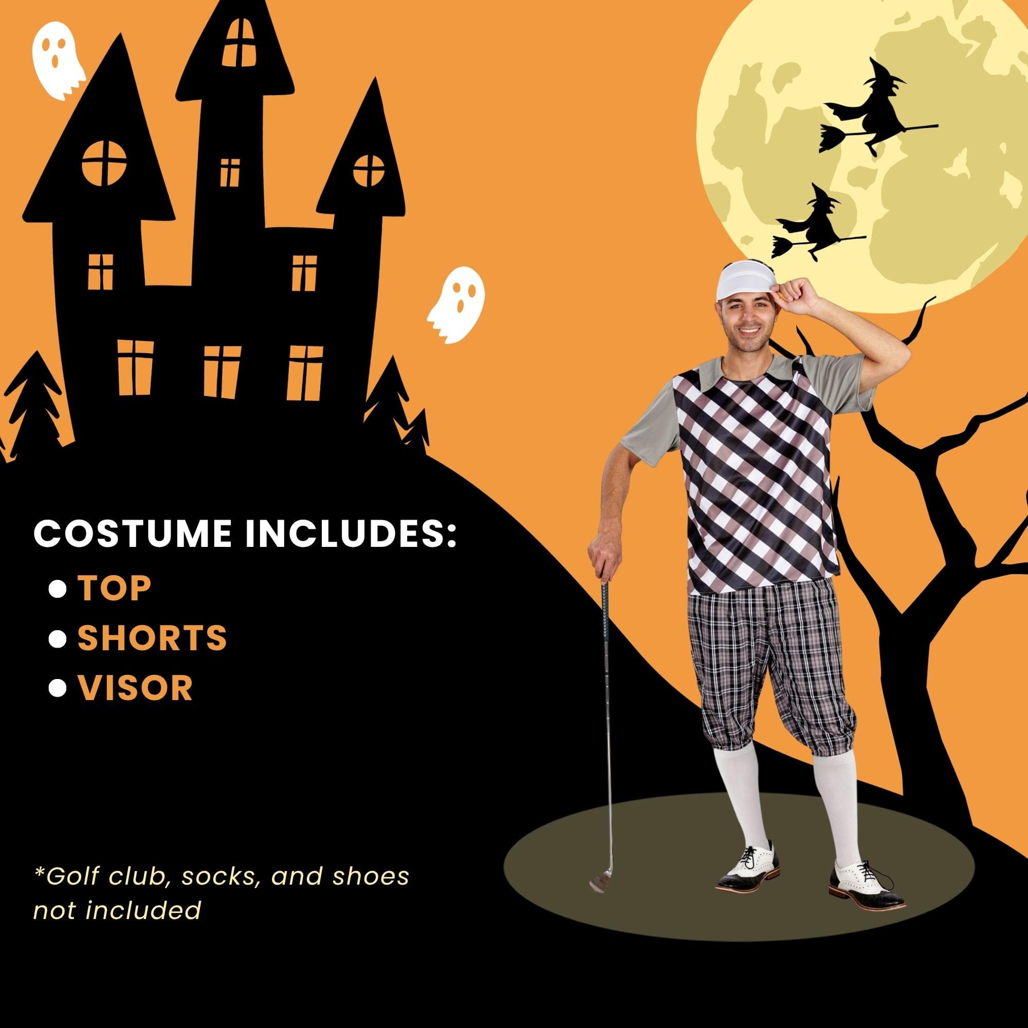 Male Golfer (black & White) Standard Adult Costume