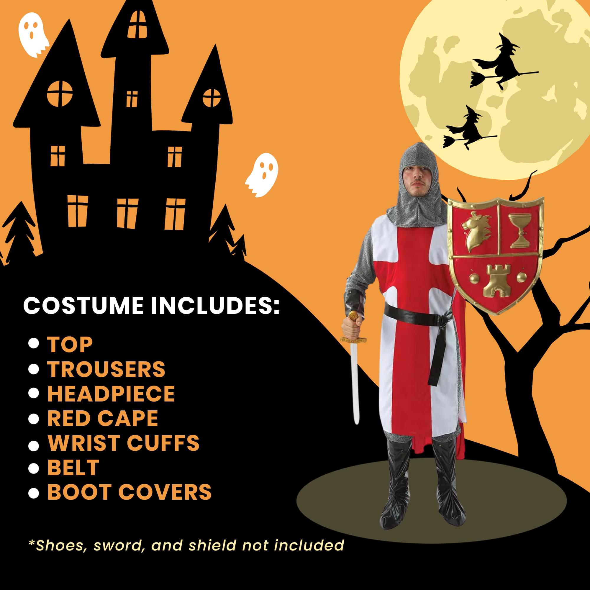 Knight Crusader Adult Costume One Size