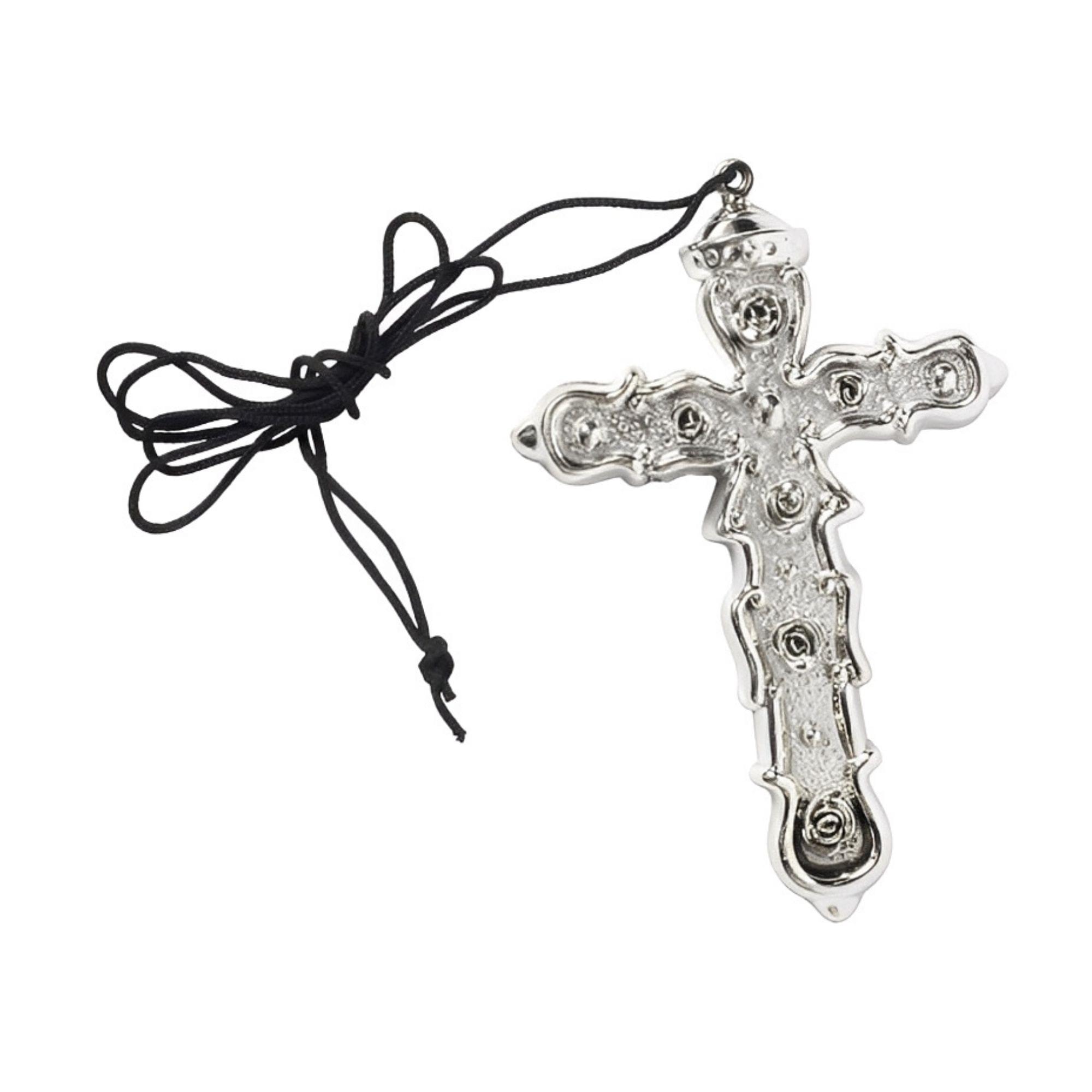 Silver Cross Necklace Costume Accessory