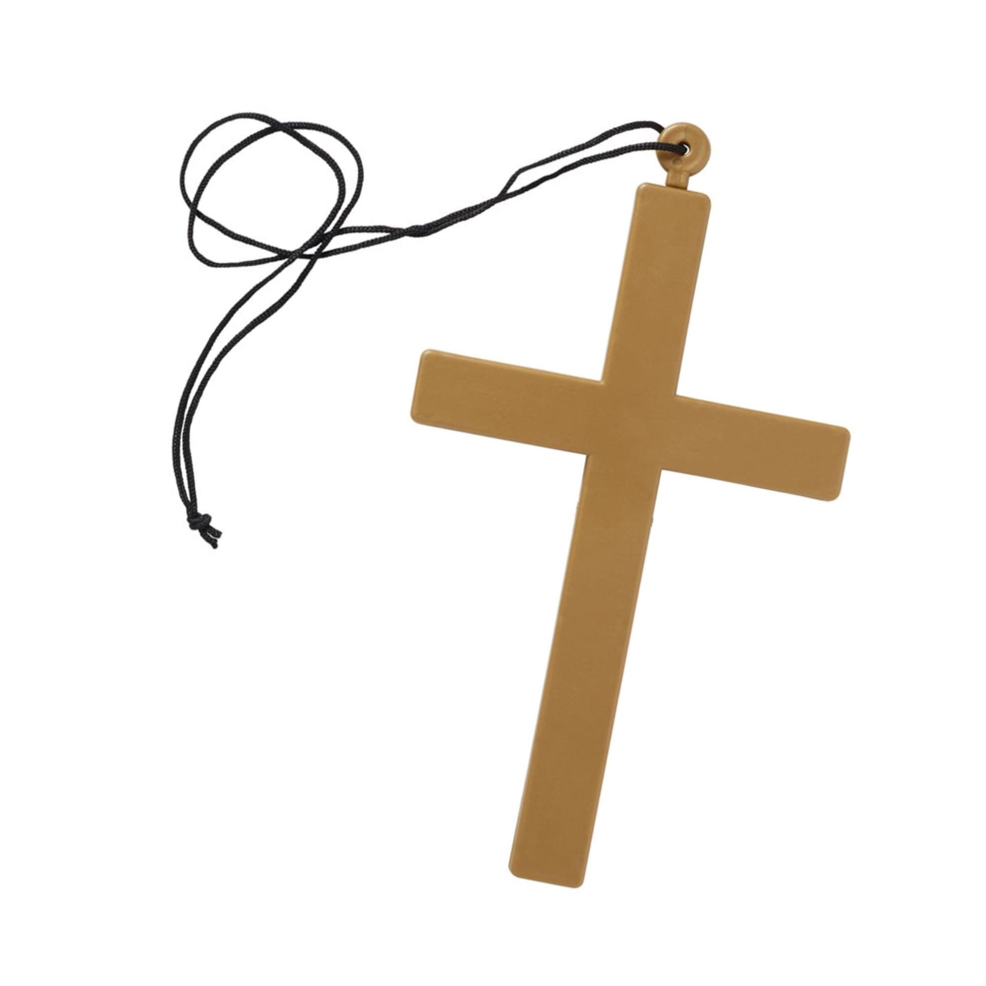 Gold Cross Necklace Costume Accessory