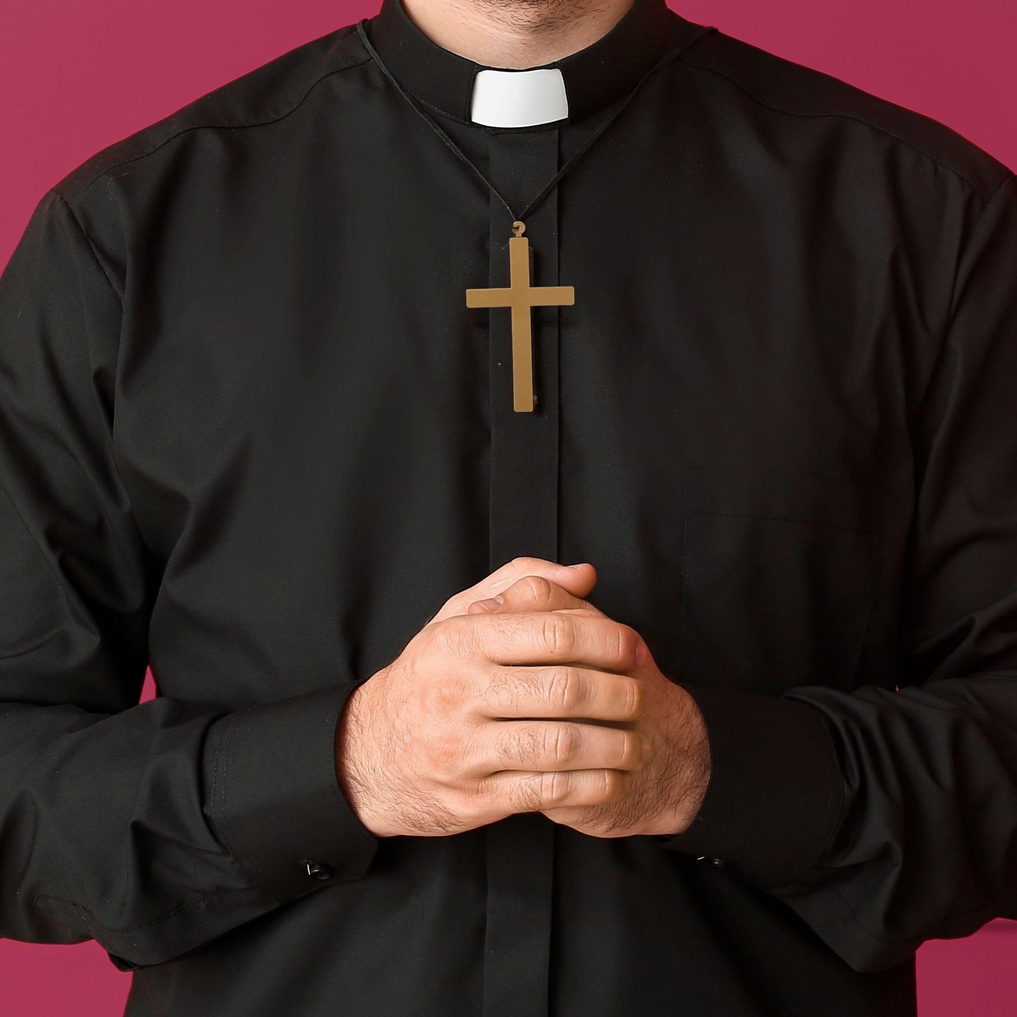 Gold Cross Necklace Costume Accessory