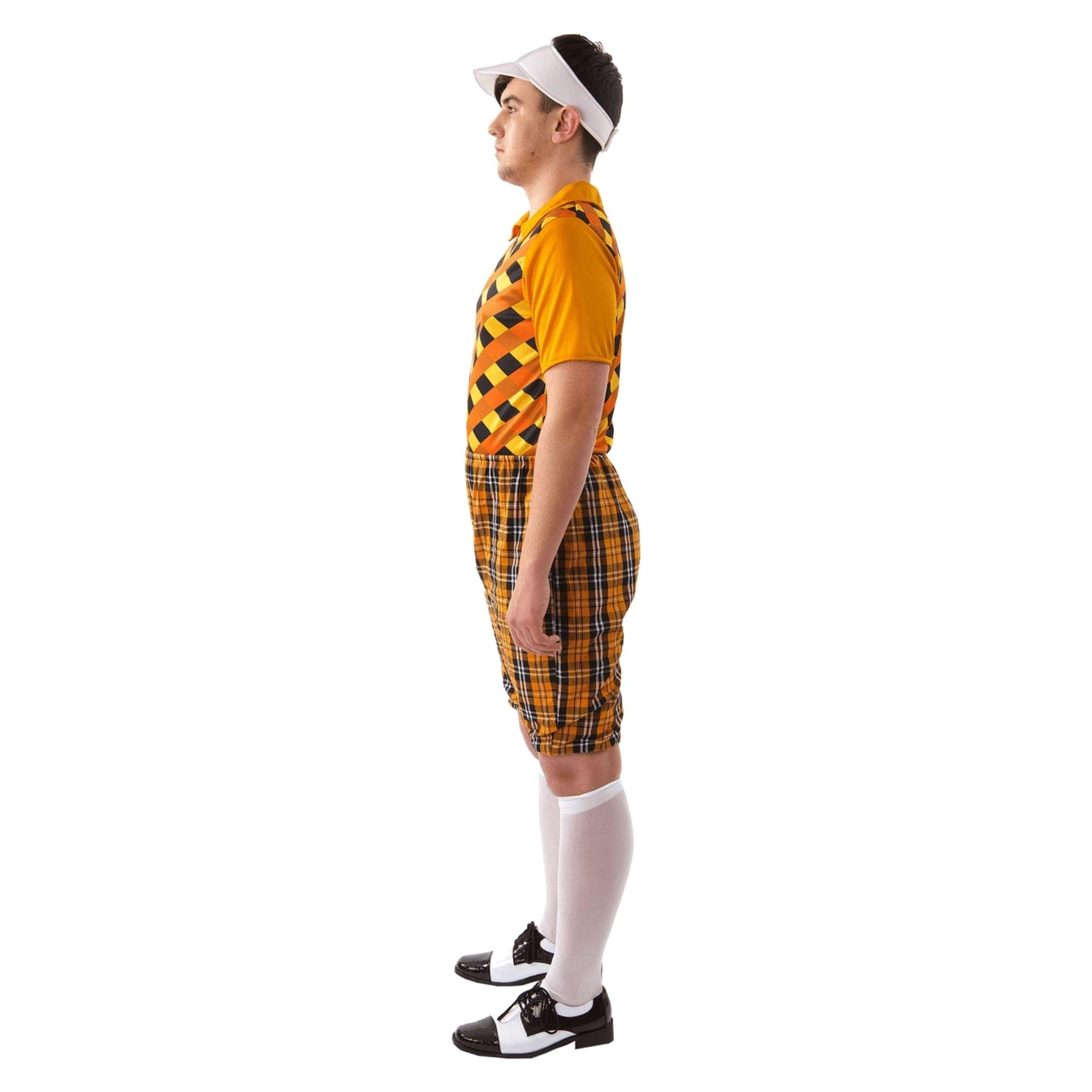 Male Golfer (orange & Black) Adult Costume