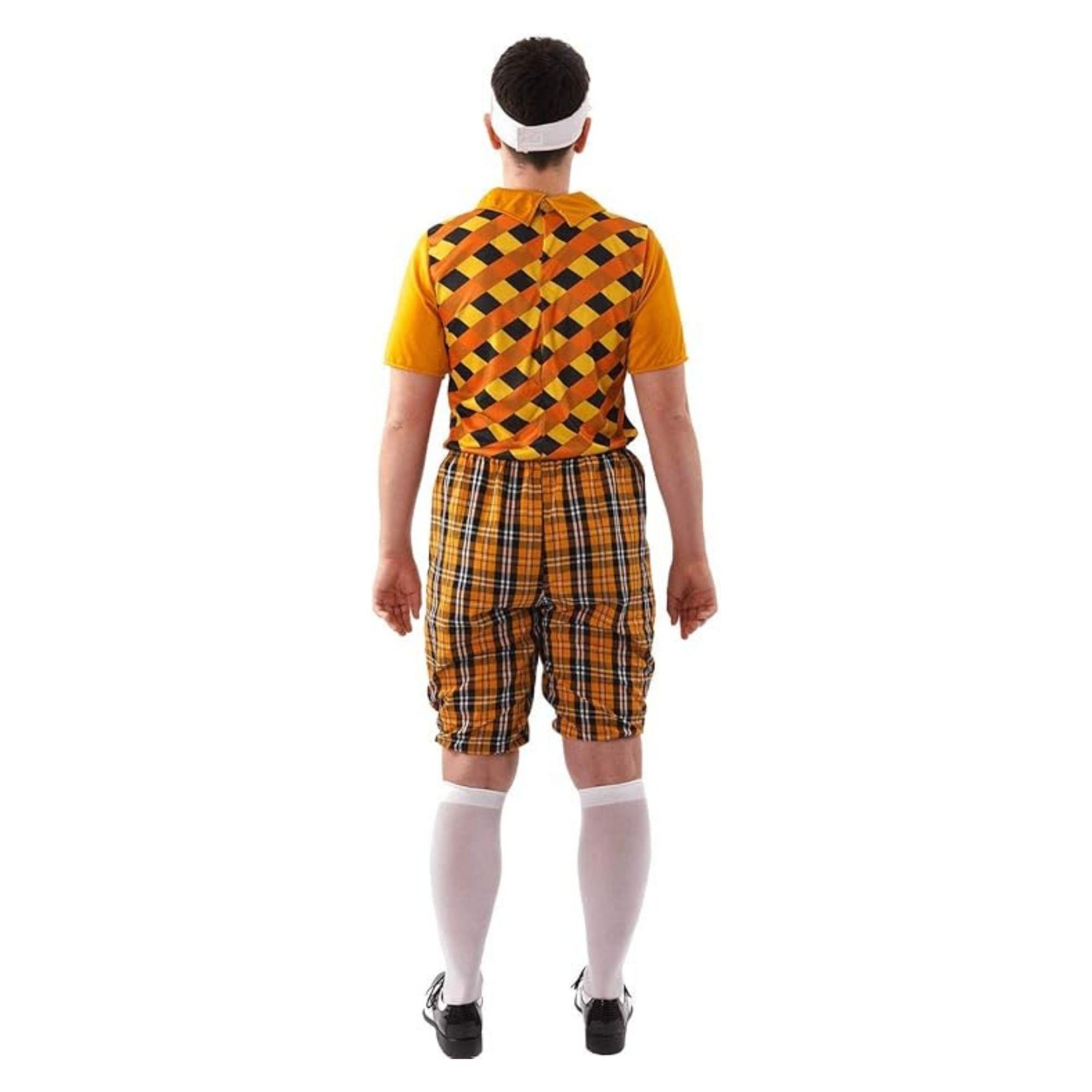Male Golfer (orange & Black) Adult Costume