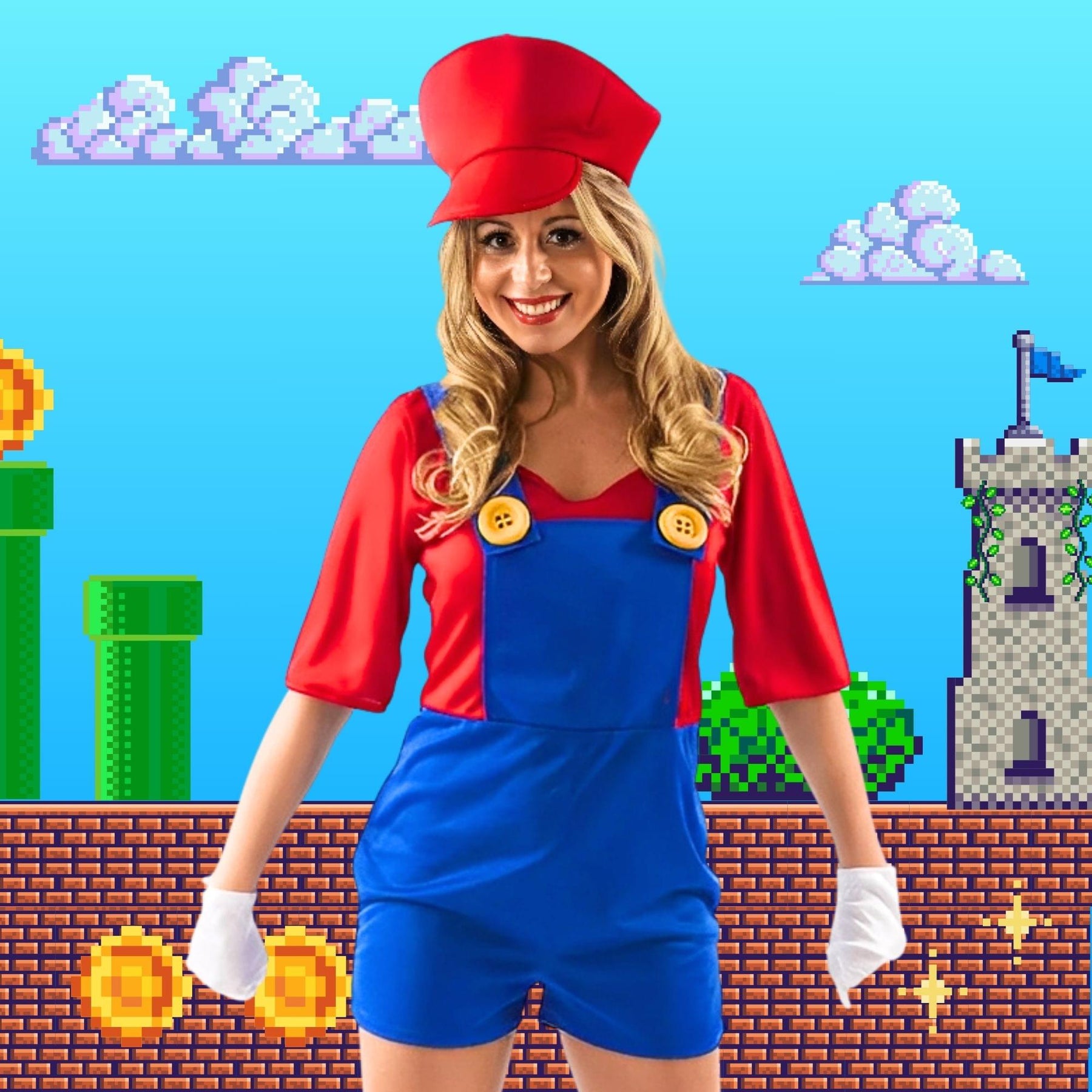 Female Super Plumber Adult Costume