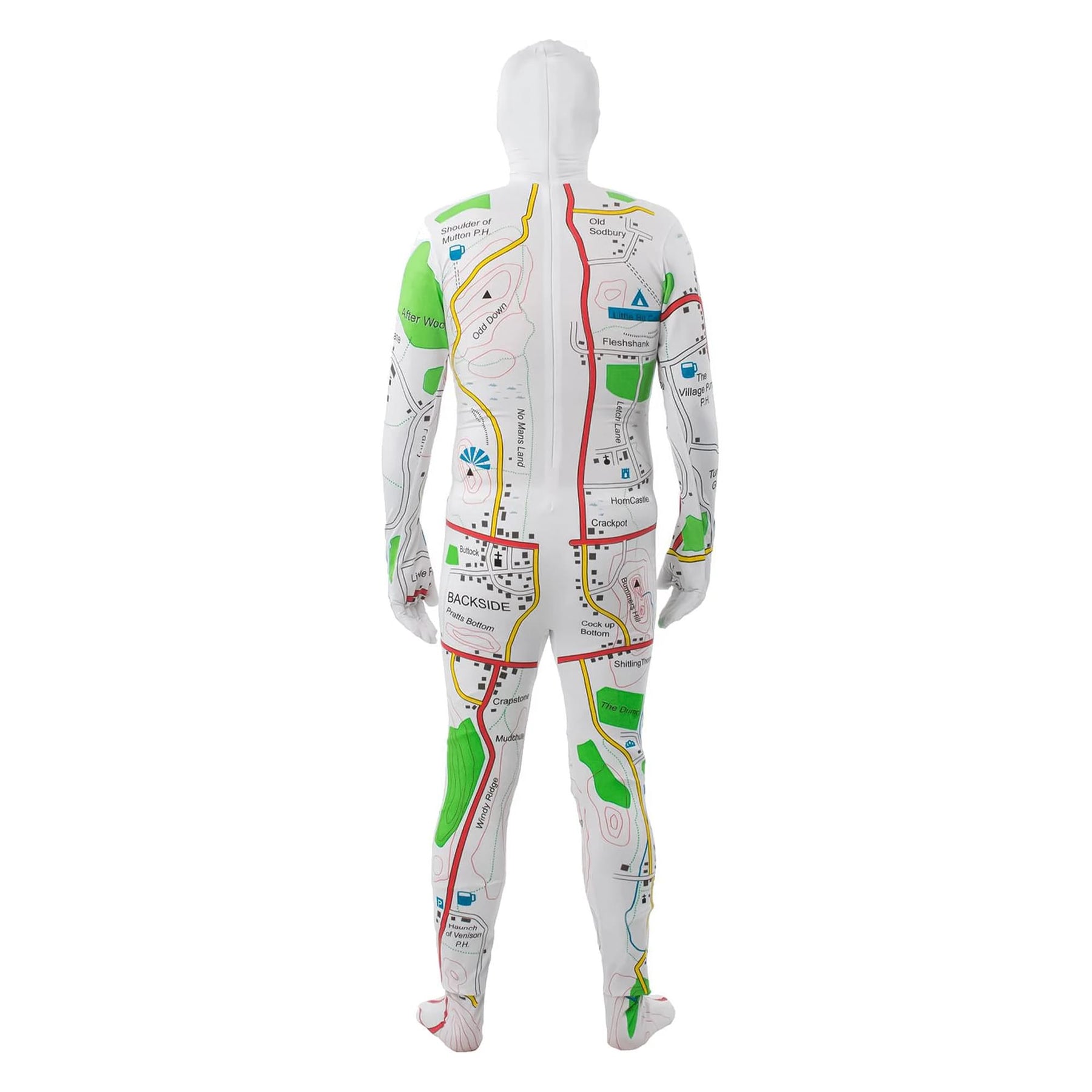 Men's Map Adult Costume Bodysuit