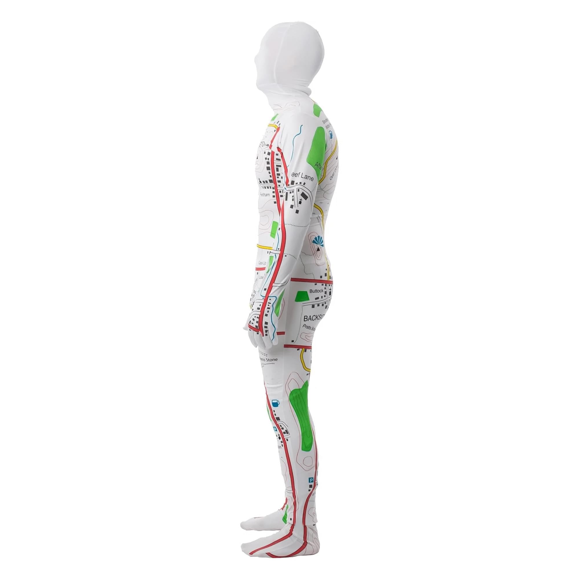 Men's Map Adult Costume Bodysuit