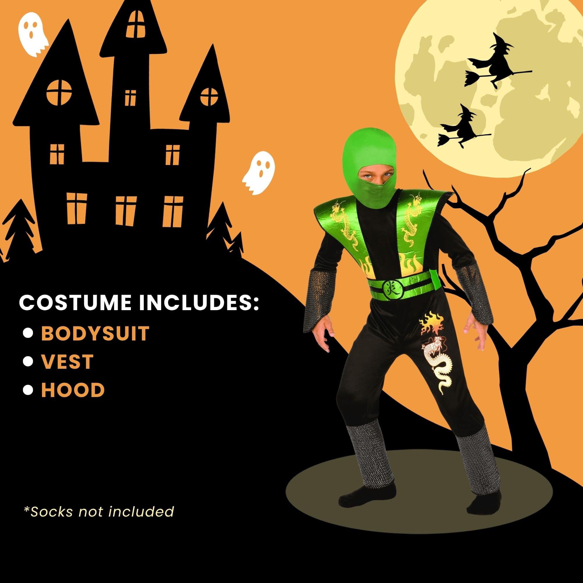 Green Ninja Warrior Dress Age: Years Child Costume