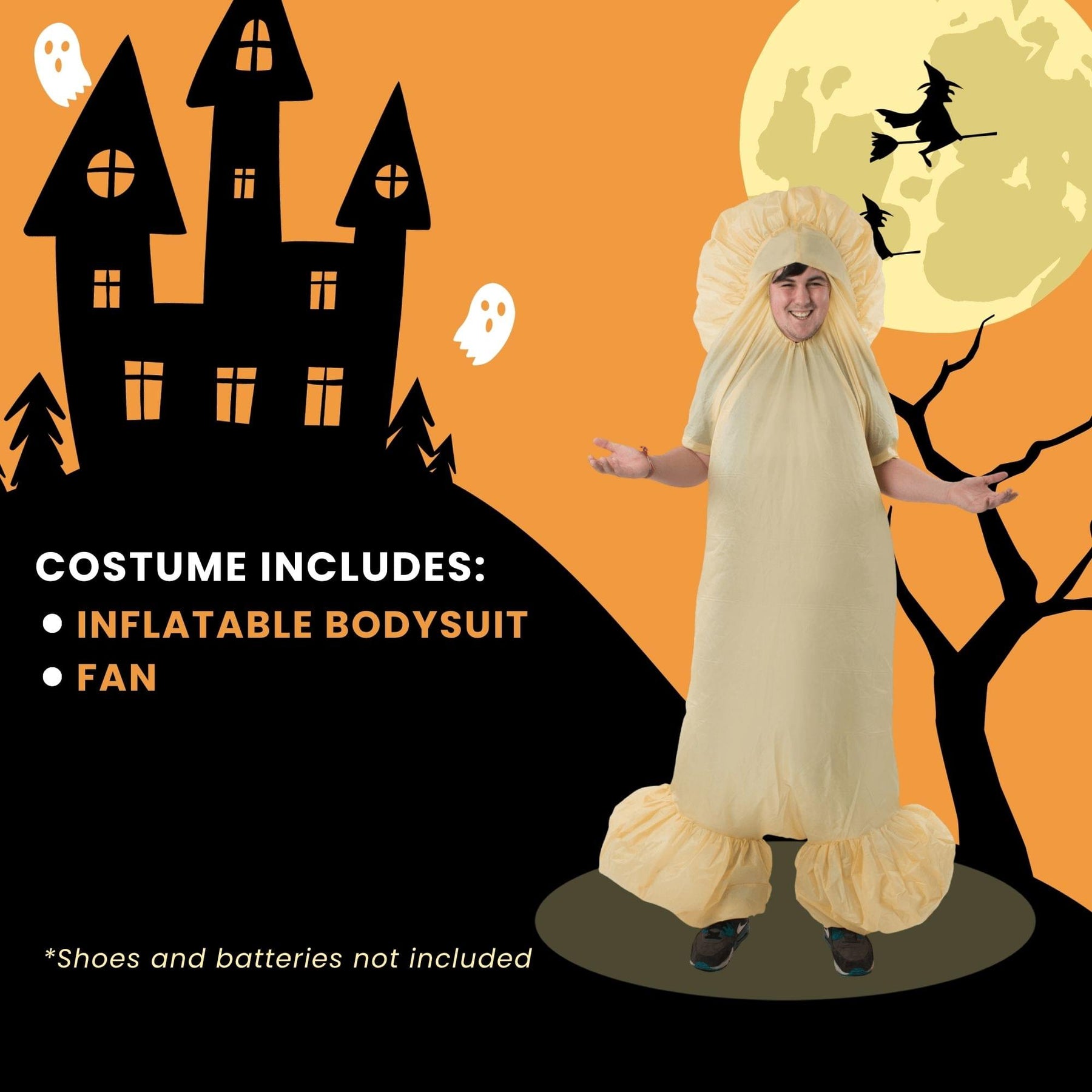 White Ic1 Inflatable Penis Dress Adult Costume