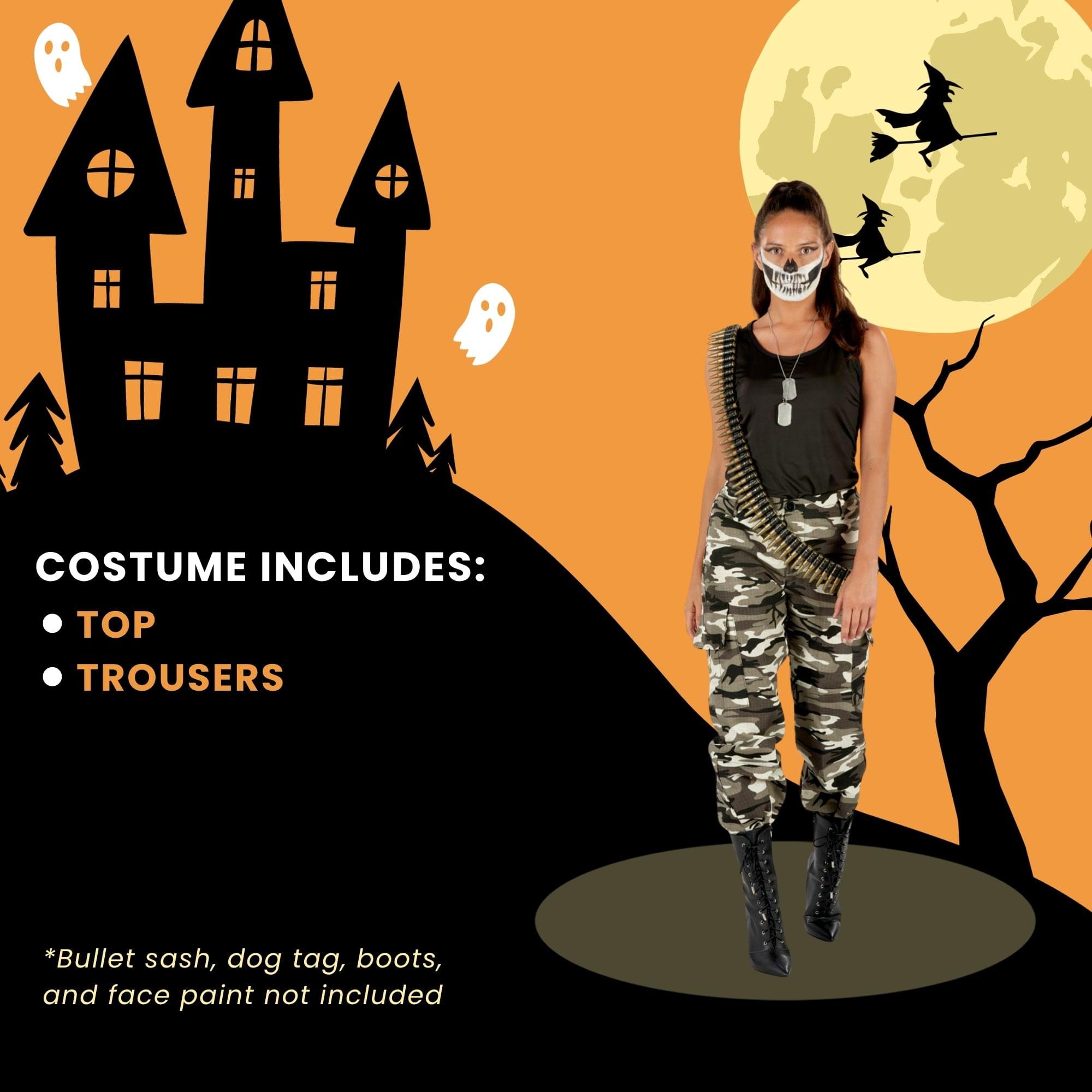 Arctic Camo Army Girl Dress Adult Costume