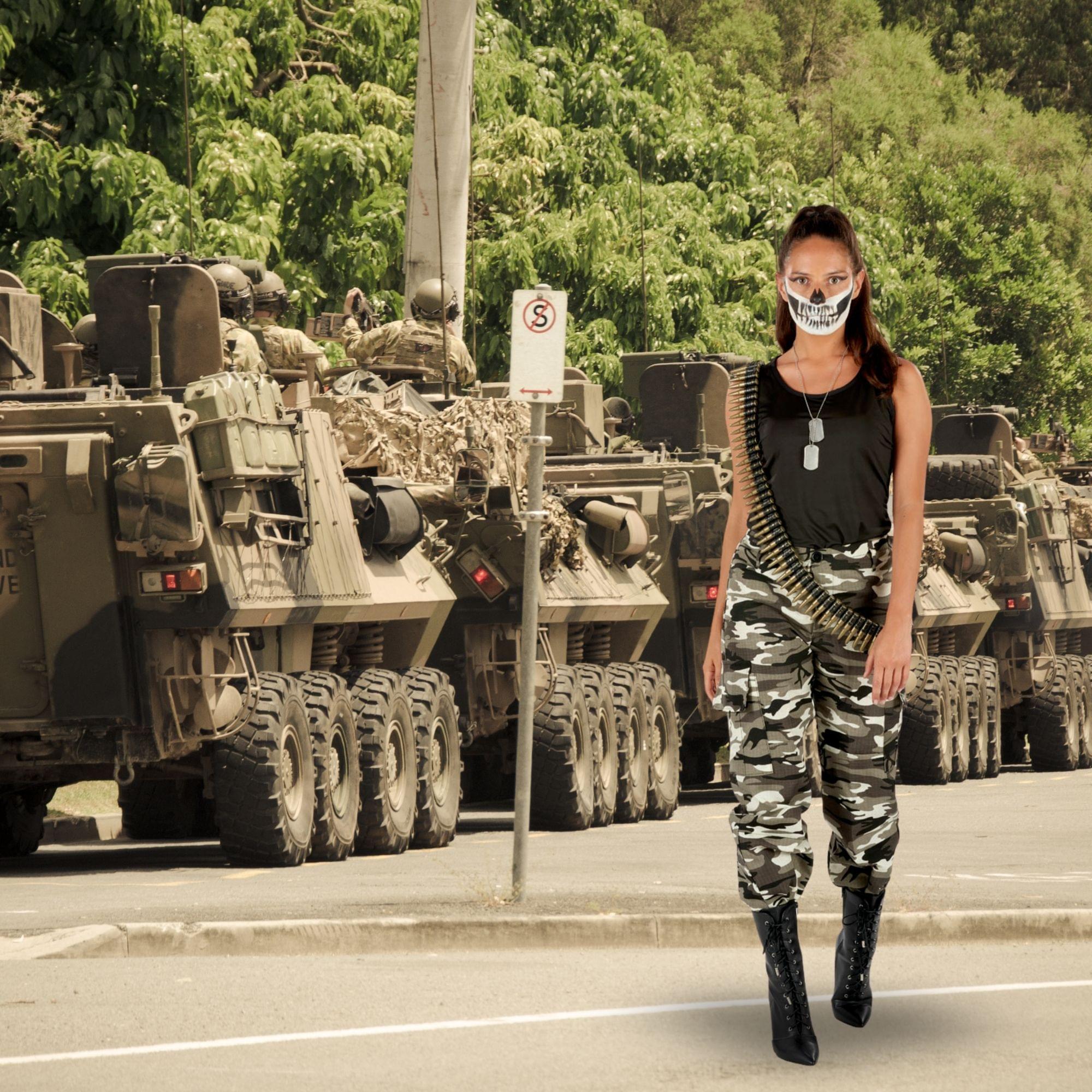 Arctic Camo Army Girl Dress Adult Costume