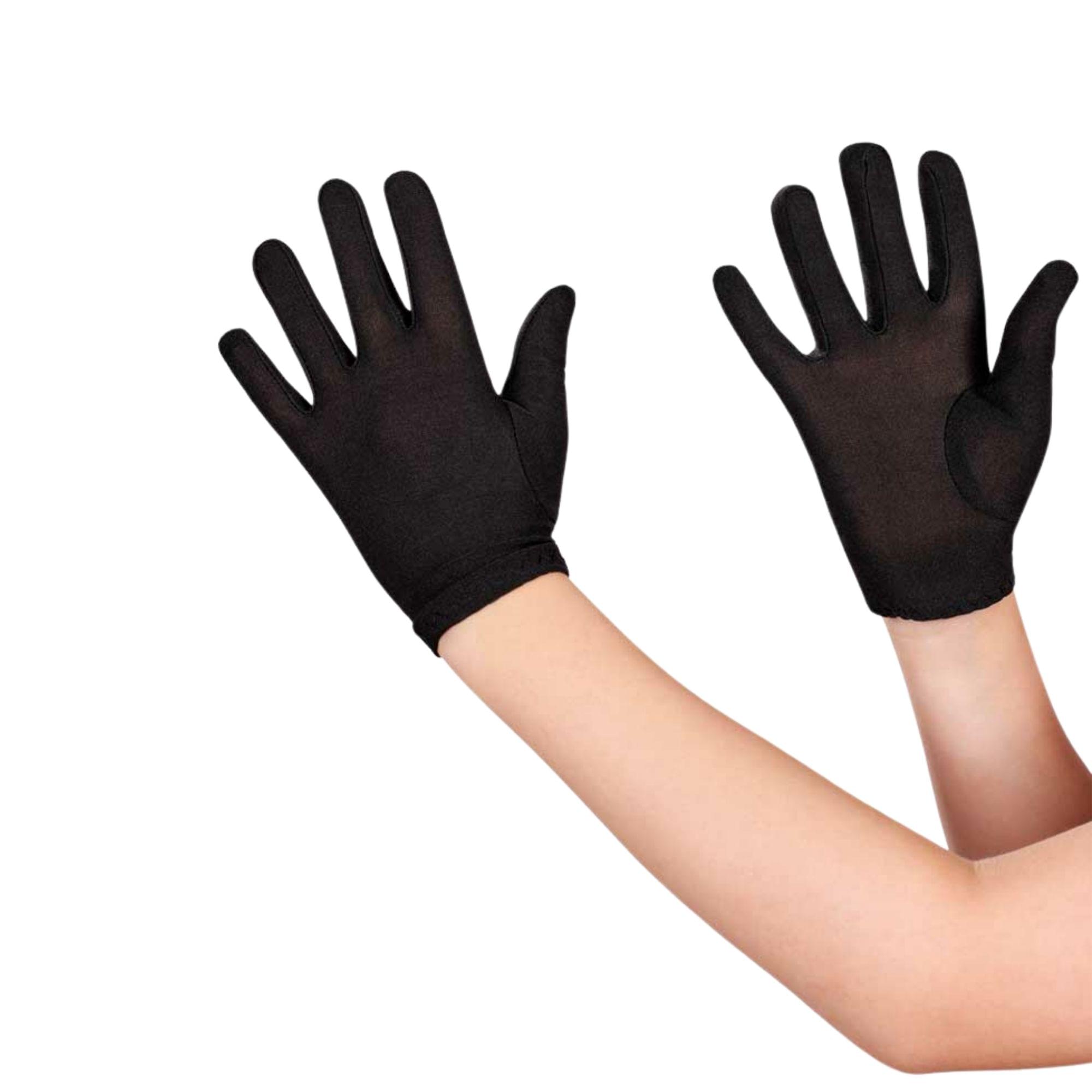 Kids Black Gloves Costume Accessory