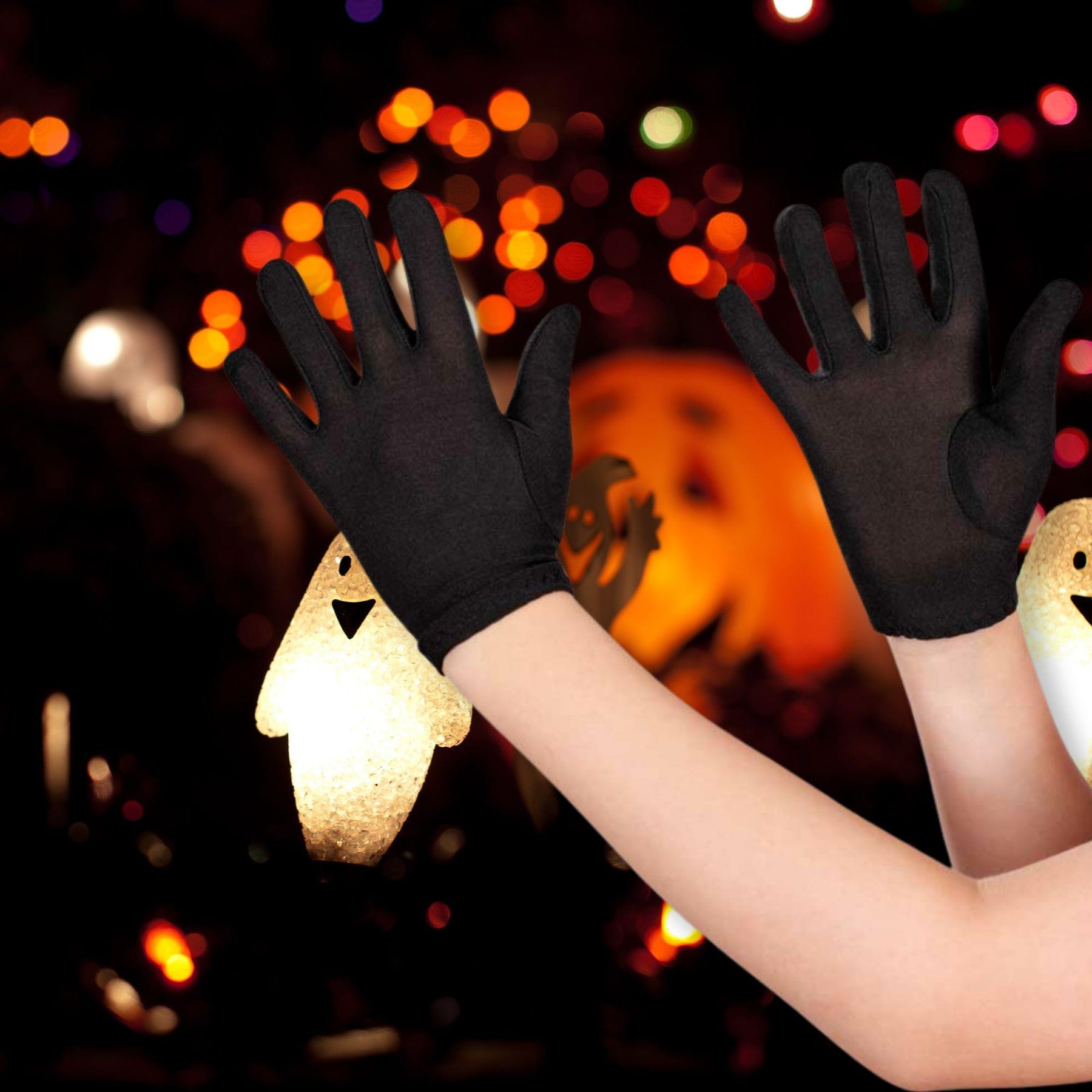 Kids Black Gloves Costume Accessory