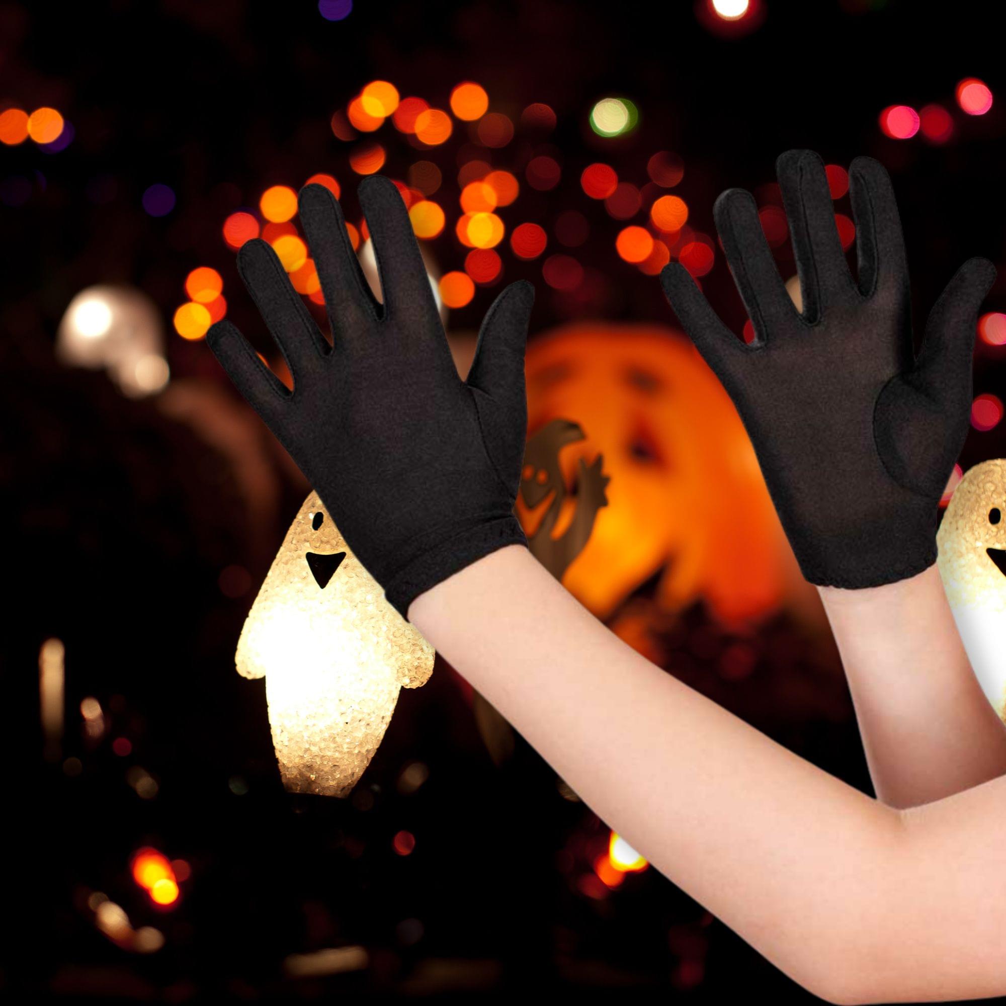 Kids Black Gloves Costume Accessory