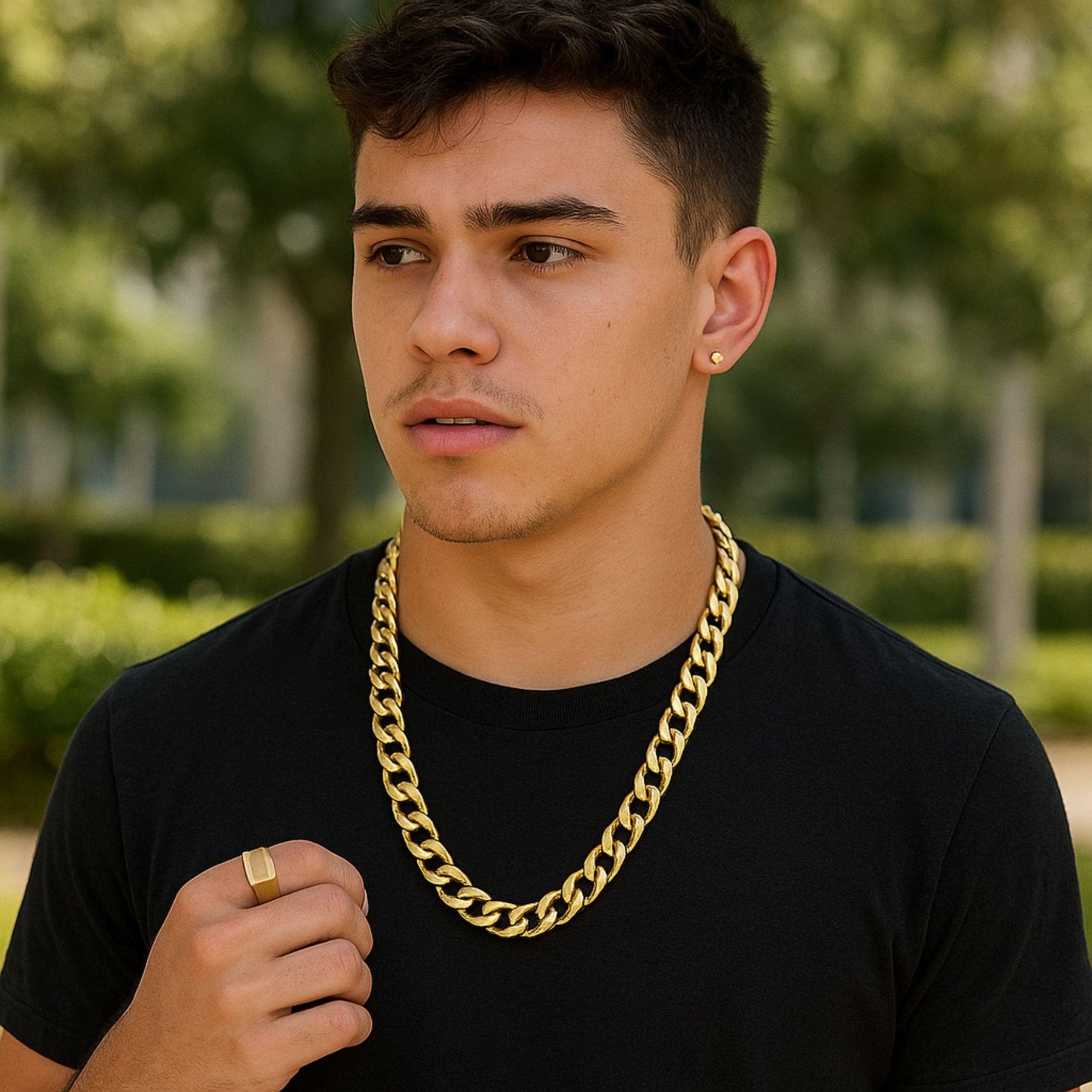 Gold Chunky Necklace Gold Costume Accessory