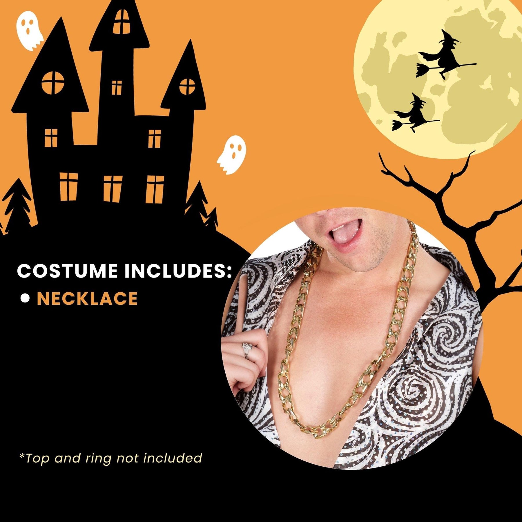 Gold Chunky Necklace Gold Costume Accessory