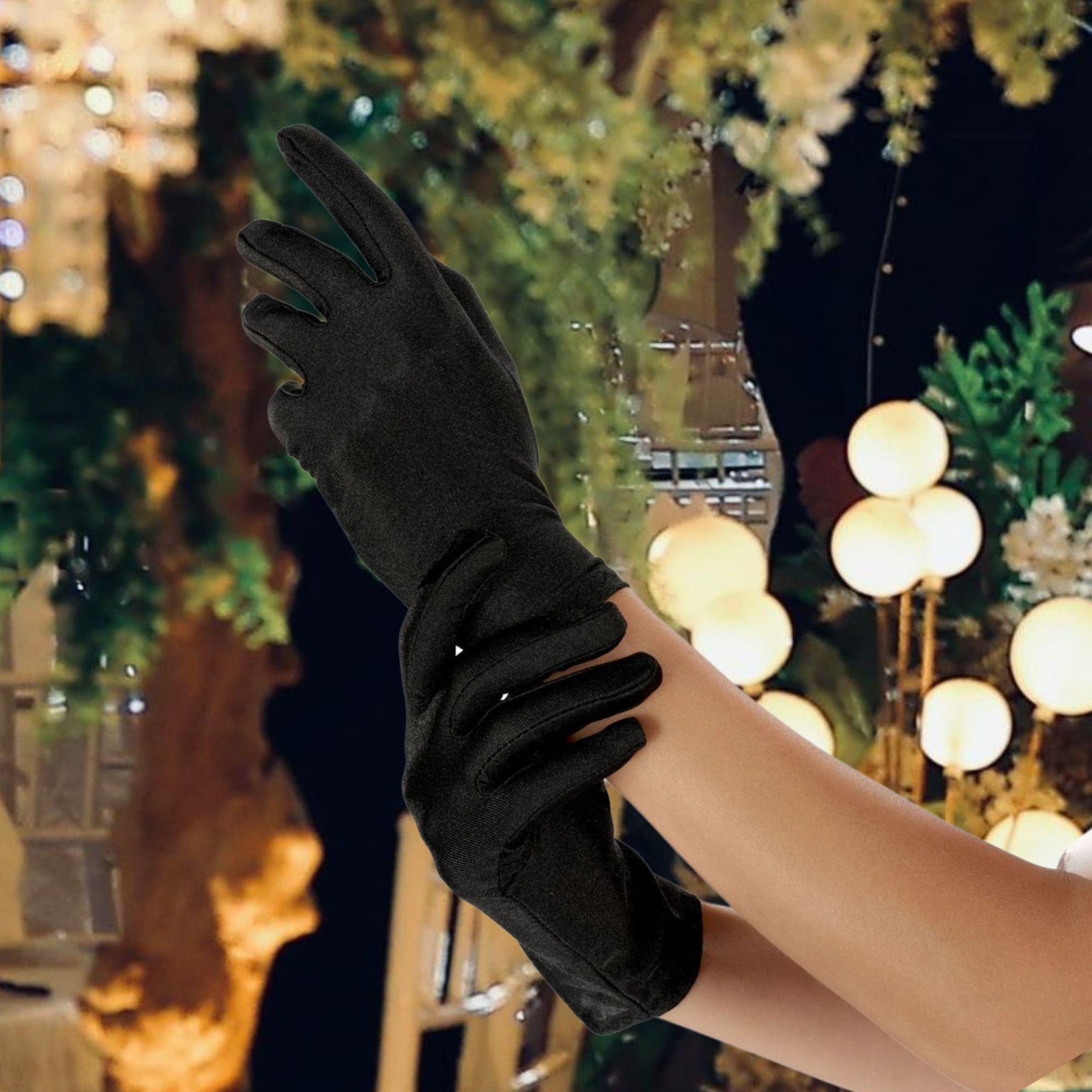 Black Gloves Costume Accessory