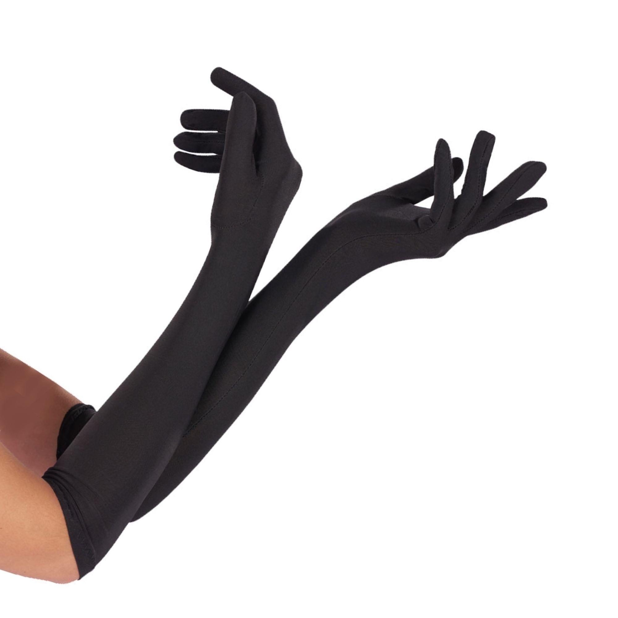 Long Black Gloves Black Costume Accessory