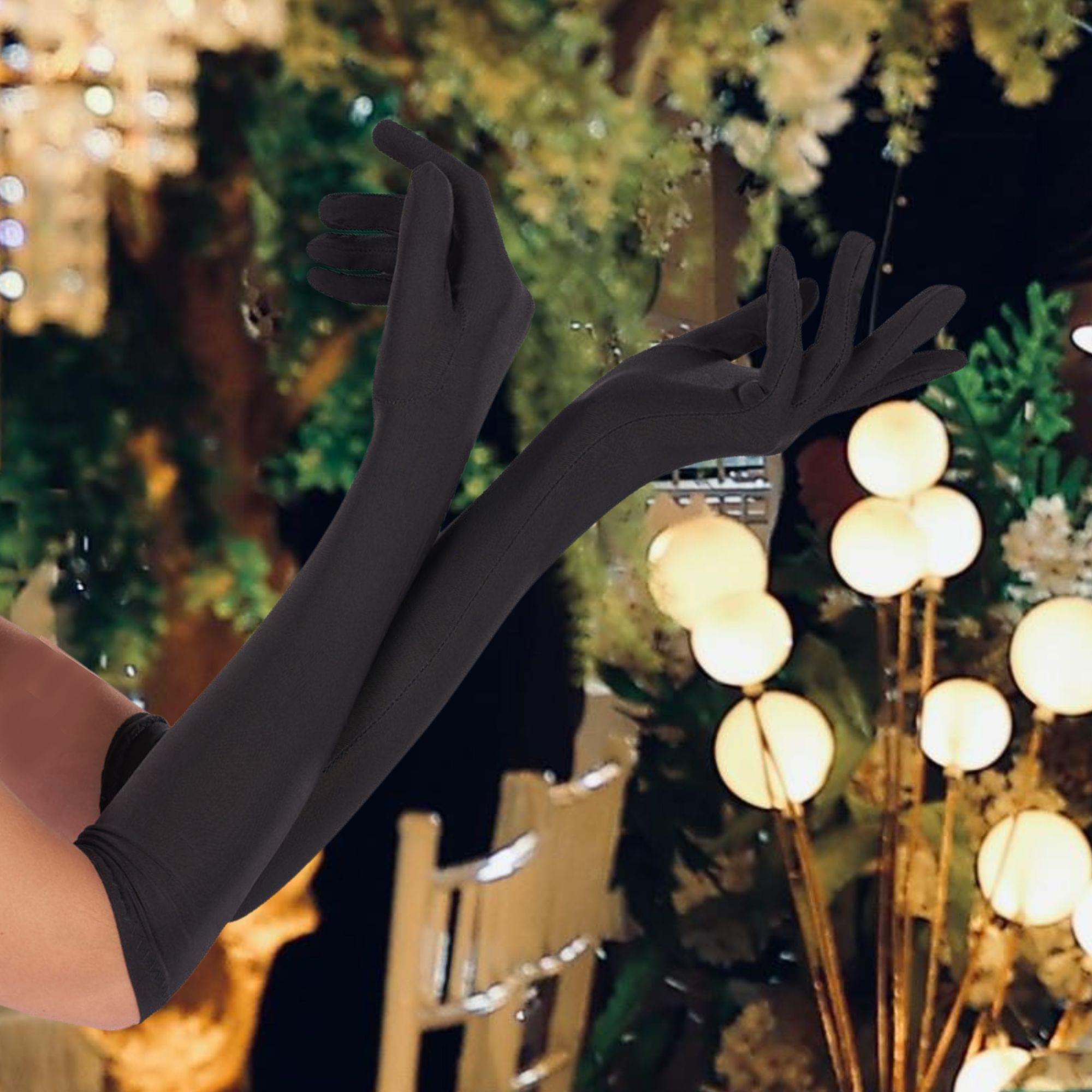 Long Black Gloves Black Costume Accessory