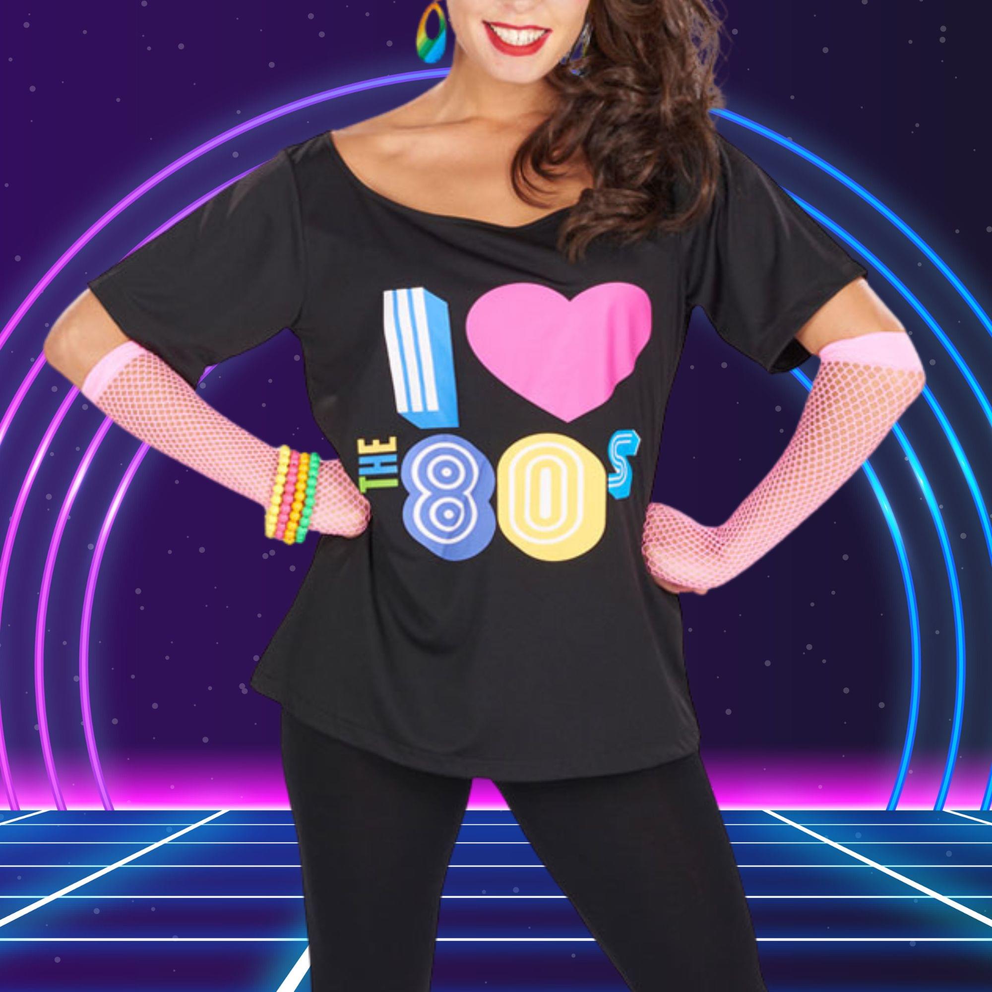 Neon Fishnet Gloves Pink Pink Costume Accessory