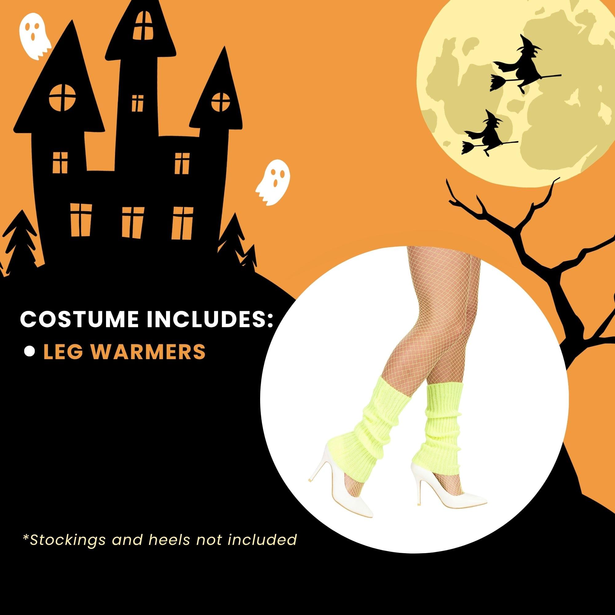 Neon Leg Warmers Yellow Yellow Adult Costume