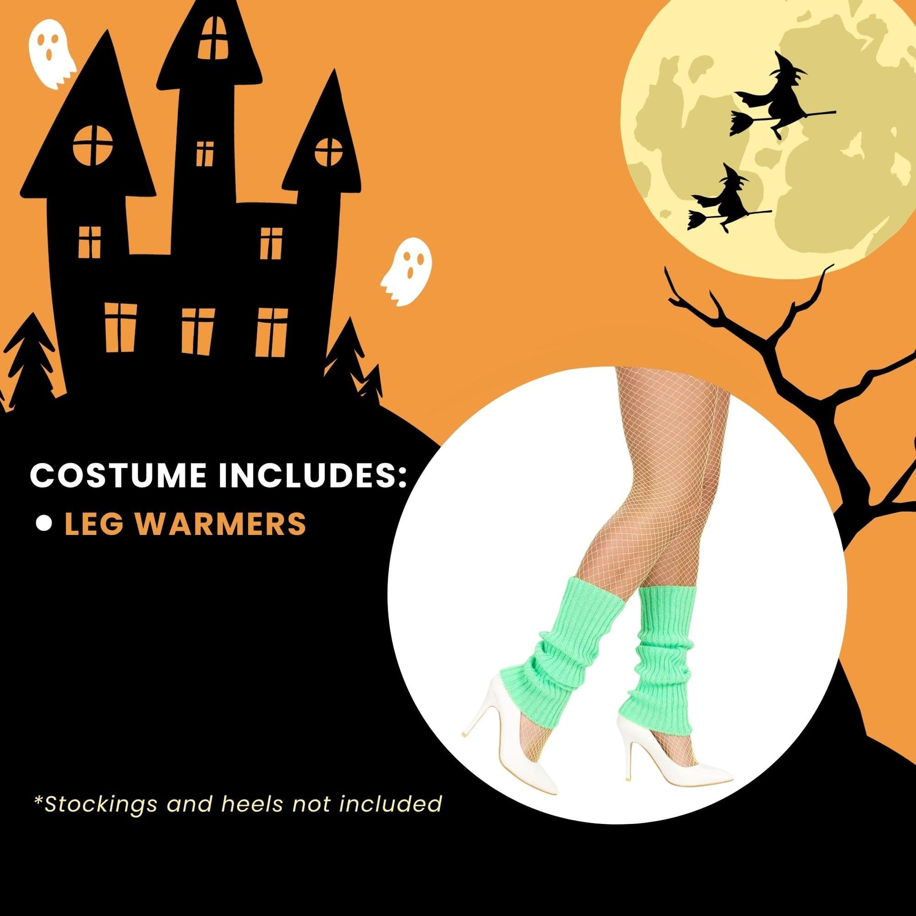 Neon Leg Warmers Green Green Adult Costume