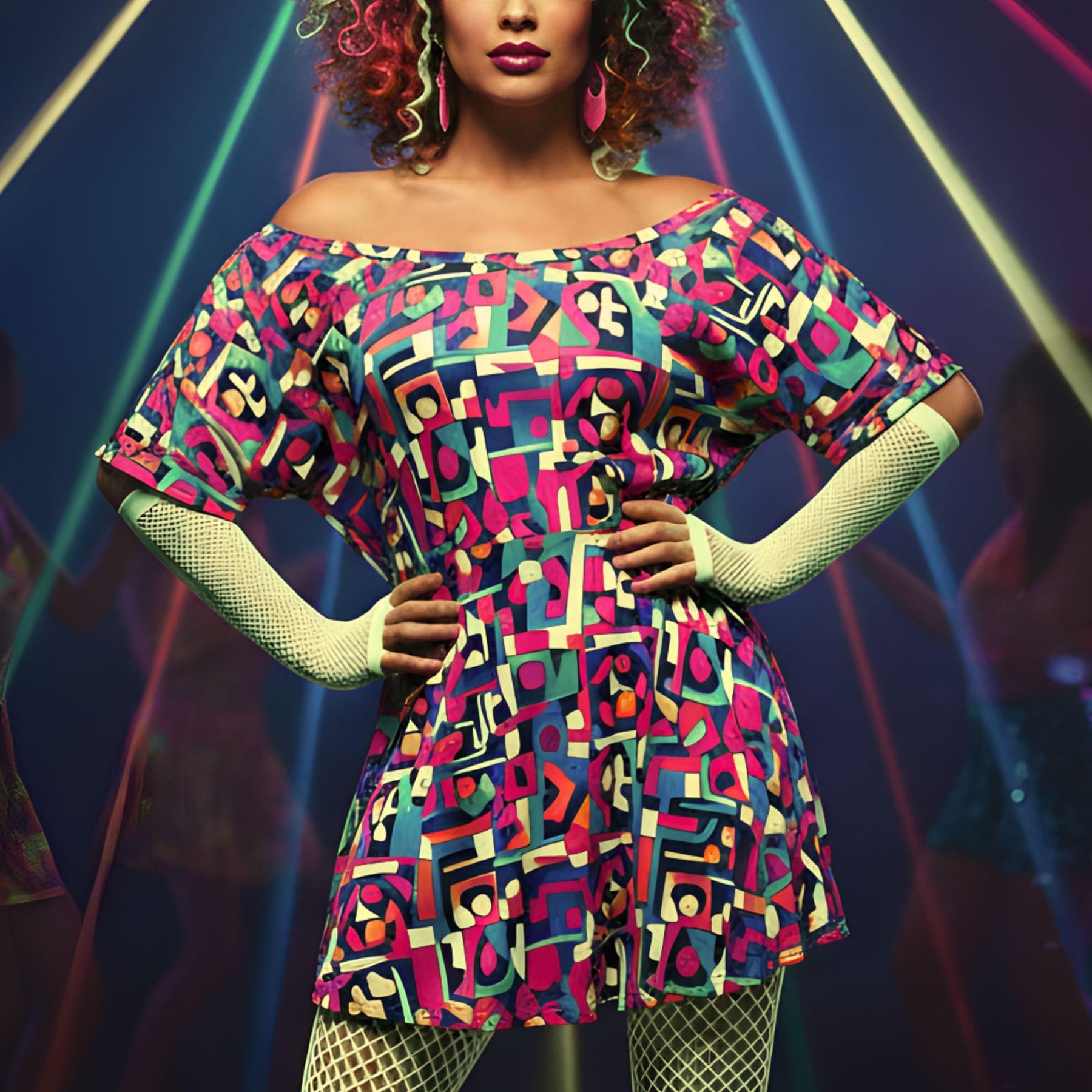 Neon Fishnet Gloves Yellow Yellow Costume Accessory