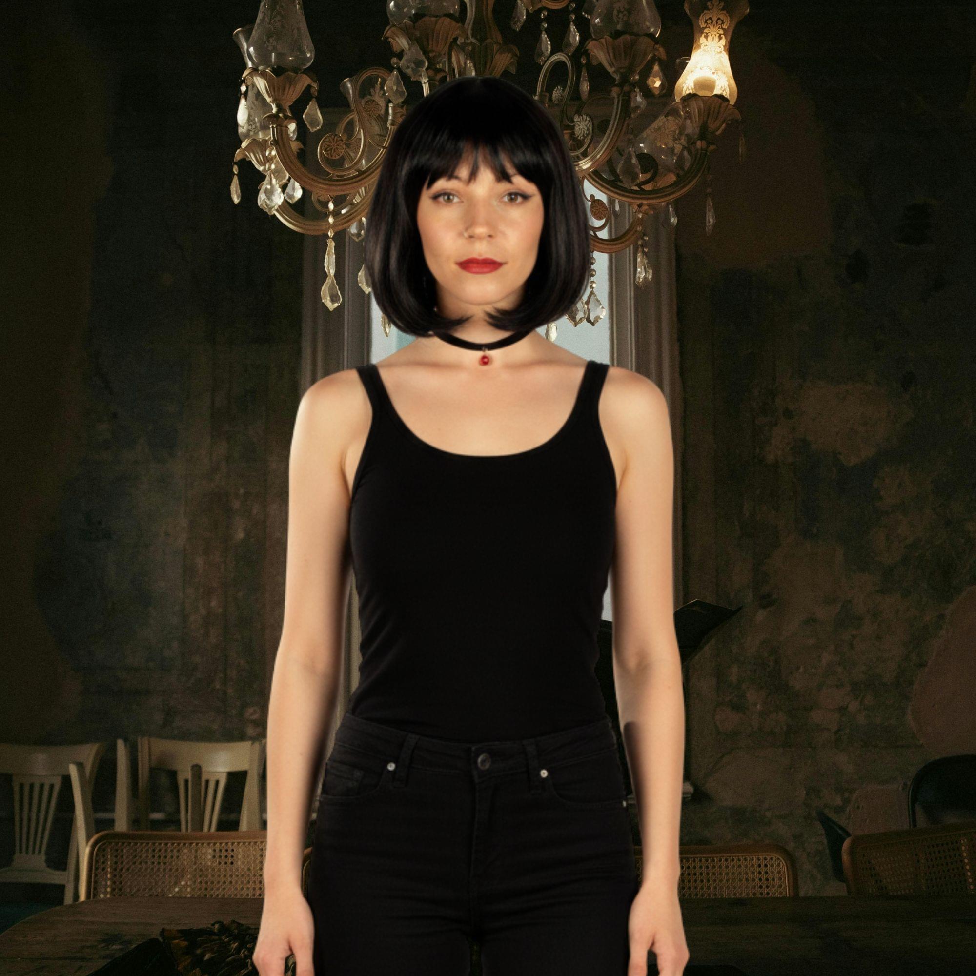 Black Bob Wig Costume Accessory