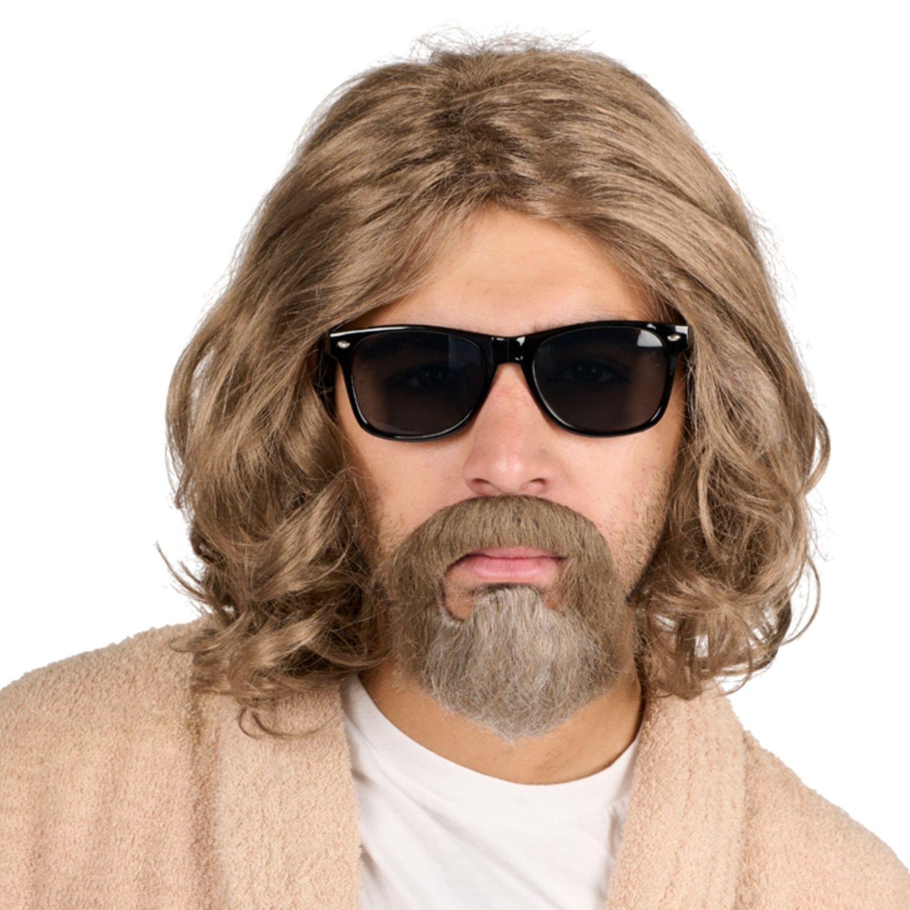 The Big Lebowski Wig & Goatee Brown Costume Accessory