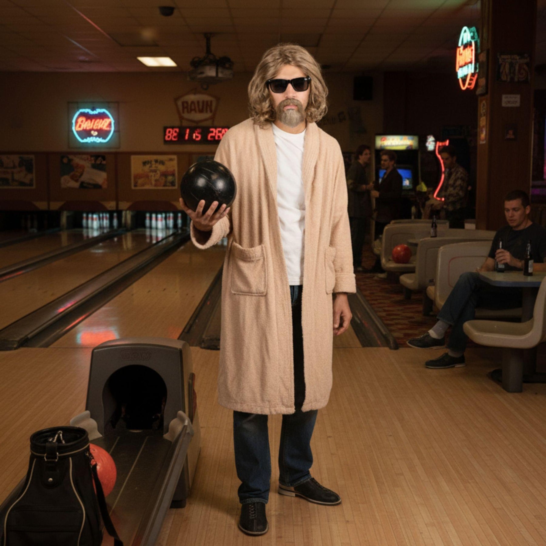 The Big Lebowski Wig & Goatee Brown Costume Accessory