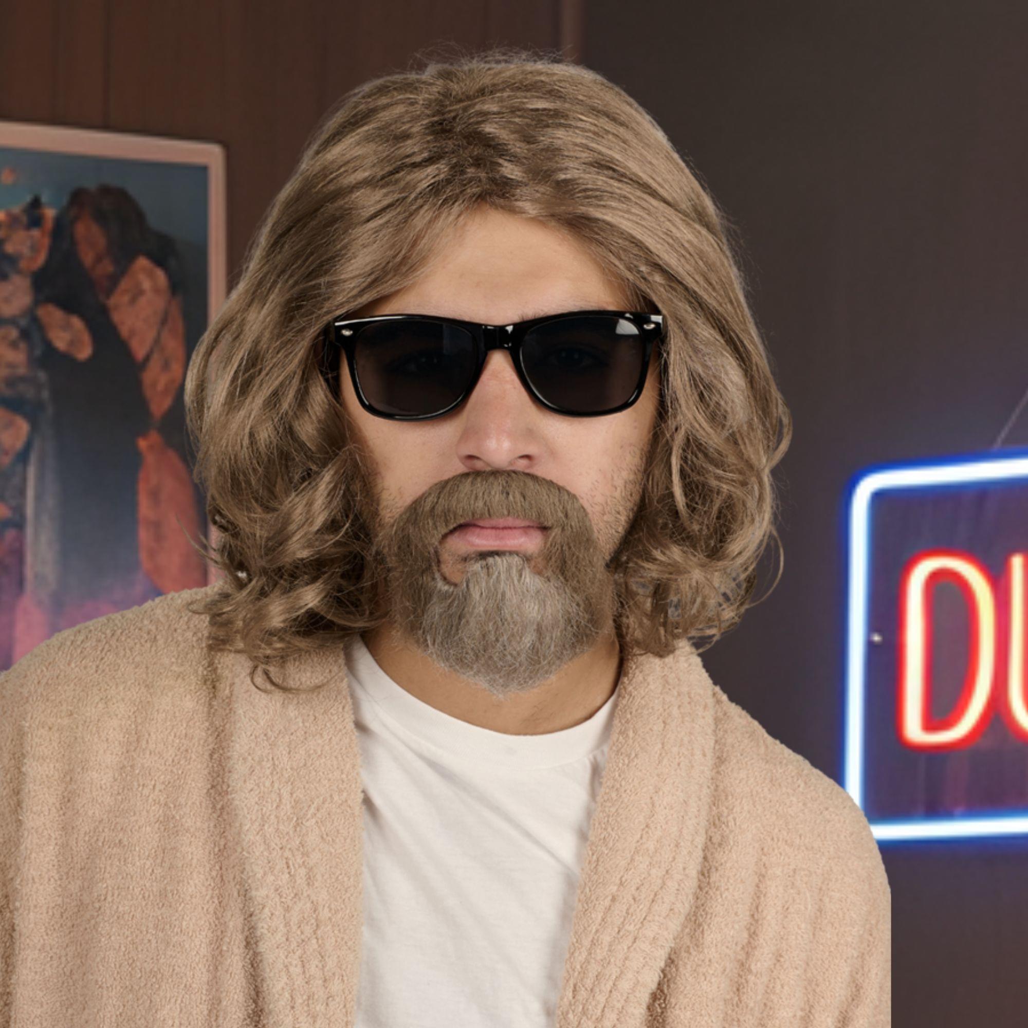 The Big Lebowski Wig & Goatee Brown Costume Accessory
