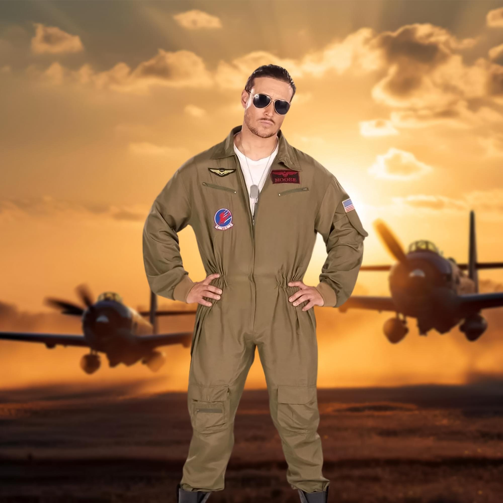Men's Fighter Pilot Aviator Adult Costume