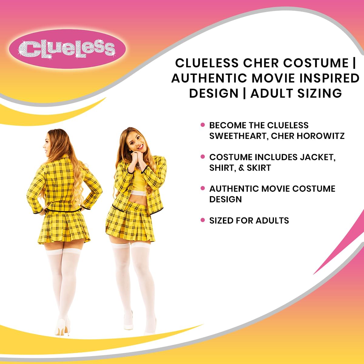 Valley Girl Costume Kit, Movie Inspired Design | Sized For Adults