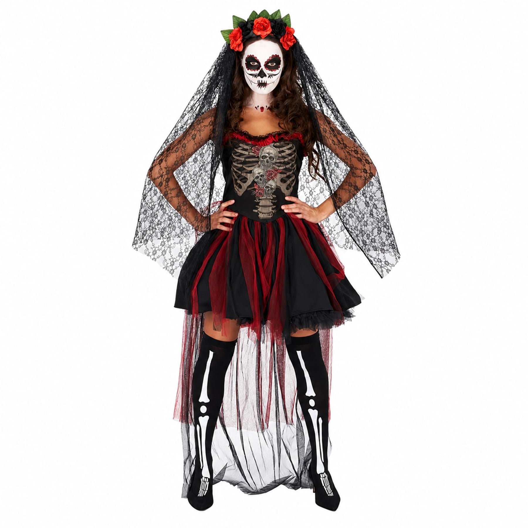 Day of the Dead Dress Costume Medium