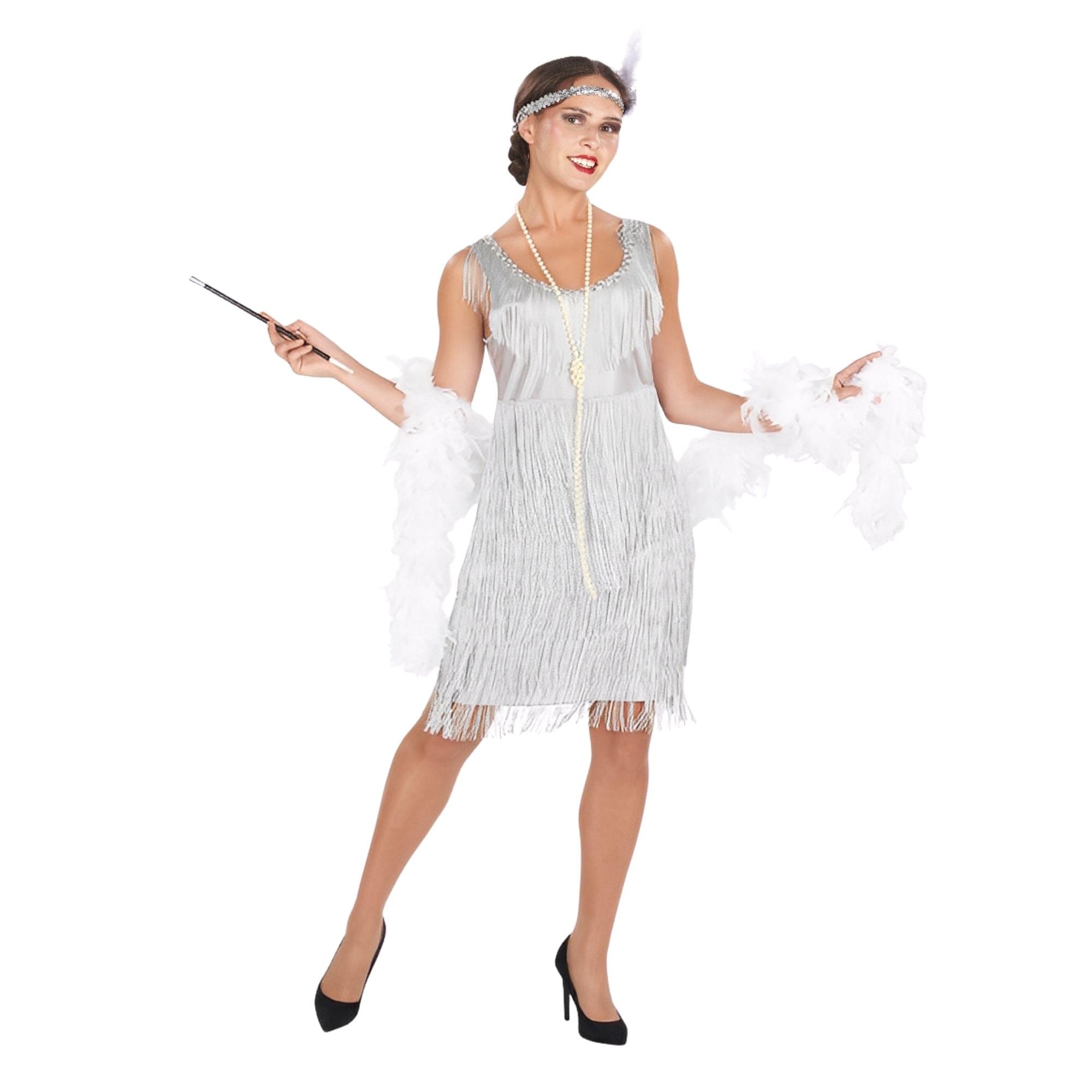 20s Silver Flapper Child Costume