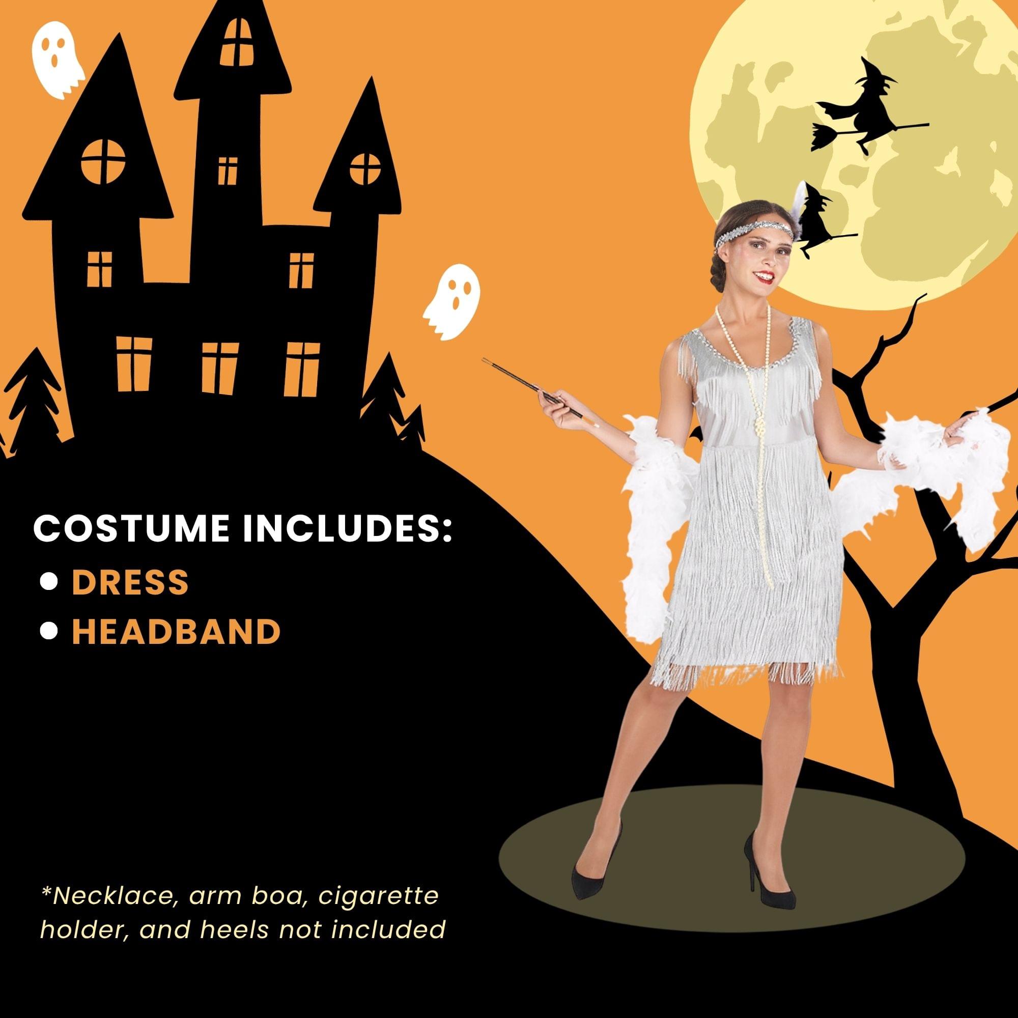 20s Silver Flapper Adult Costume