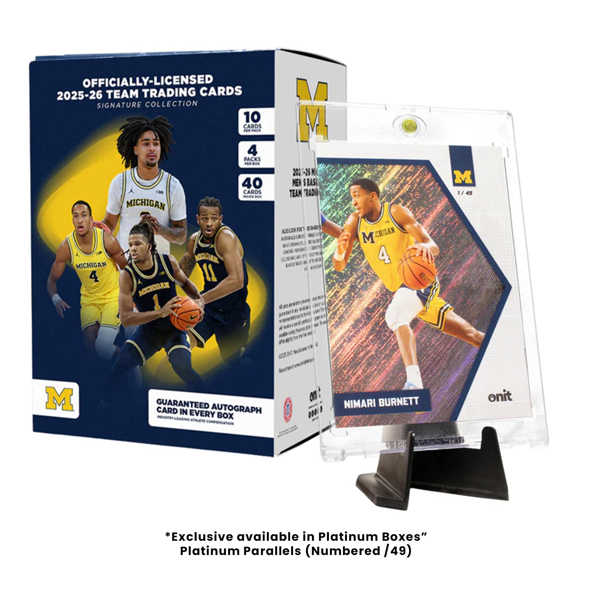 Michigan Wolverines NCAA Basketball 2025/26 ONIT Series Platinum Box | 4 Packs
