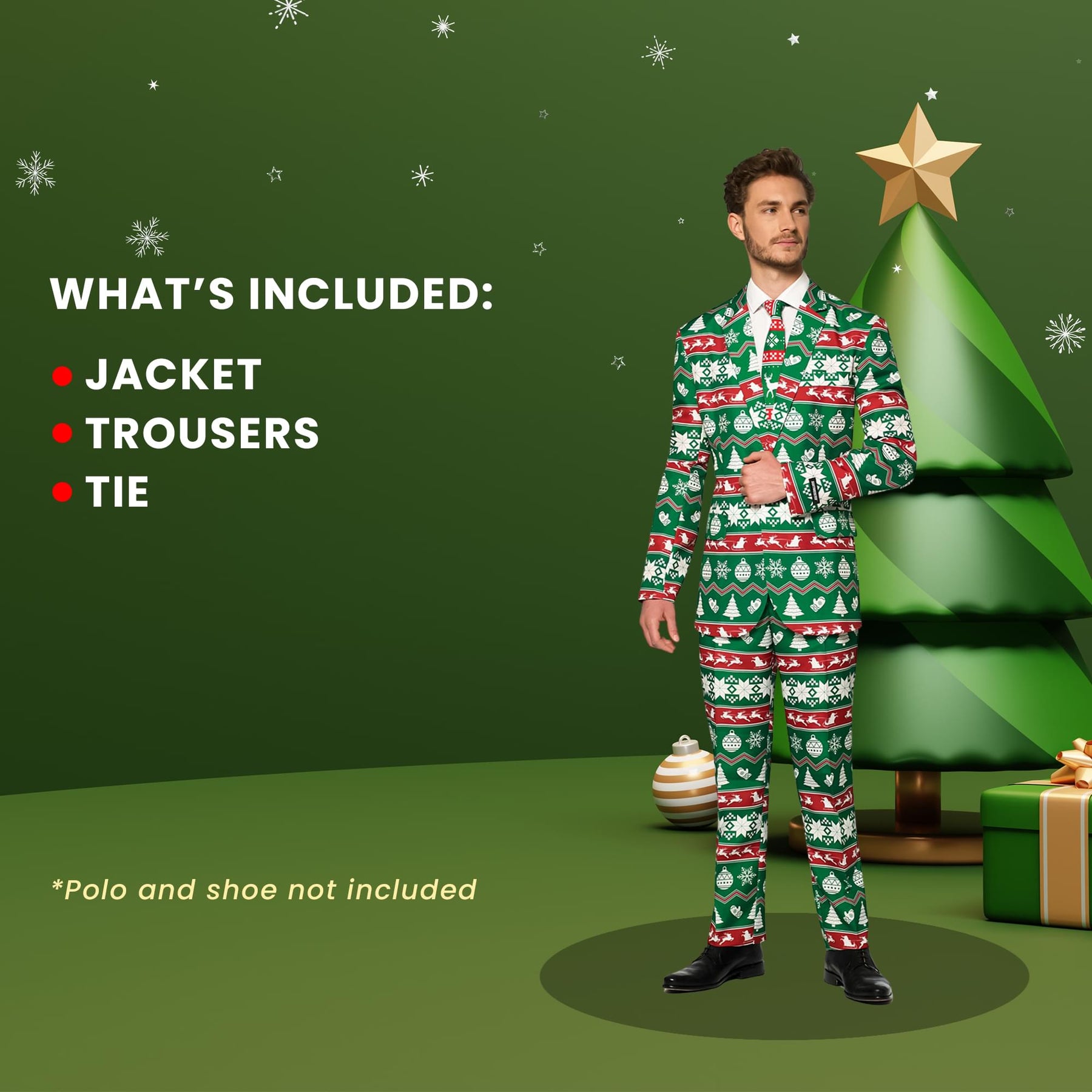 Green Nordic Christmas Men's Suitmeister