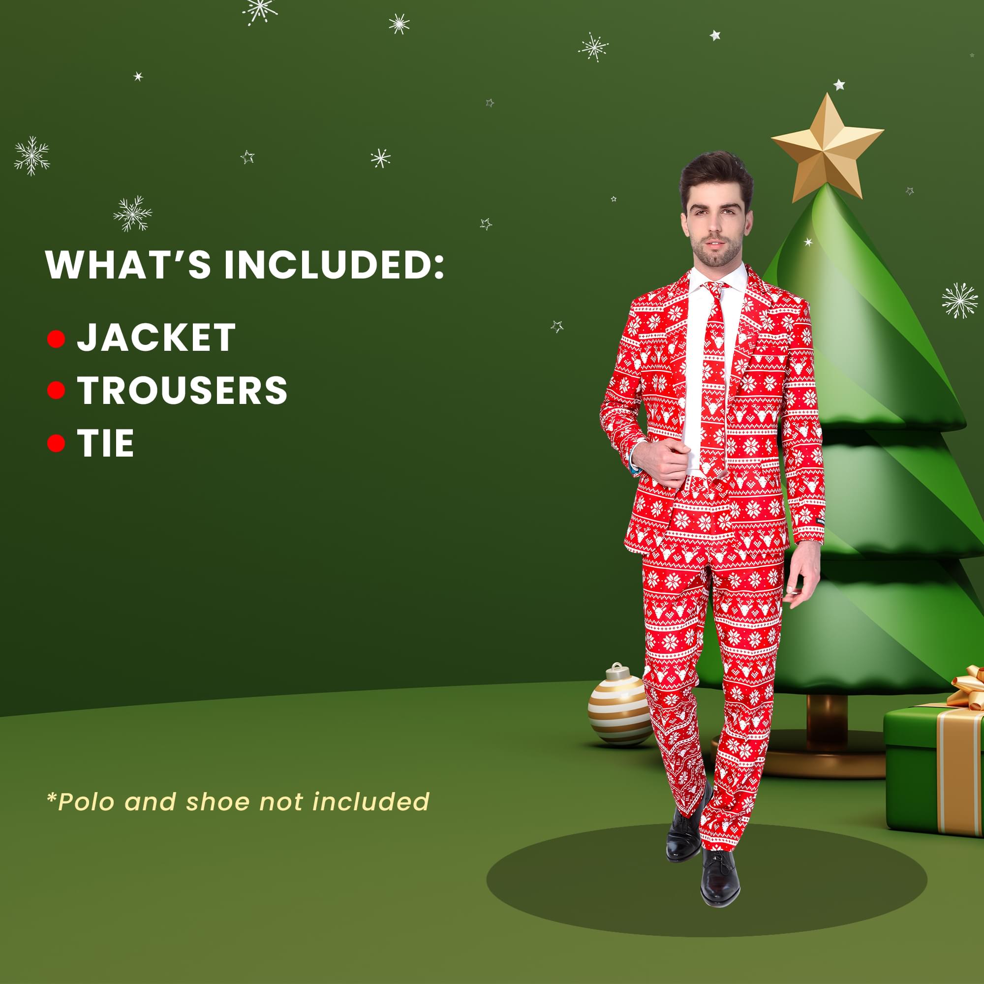 Red Nordic Christmas Men's Suitmeister