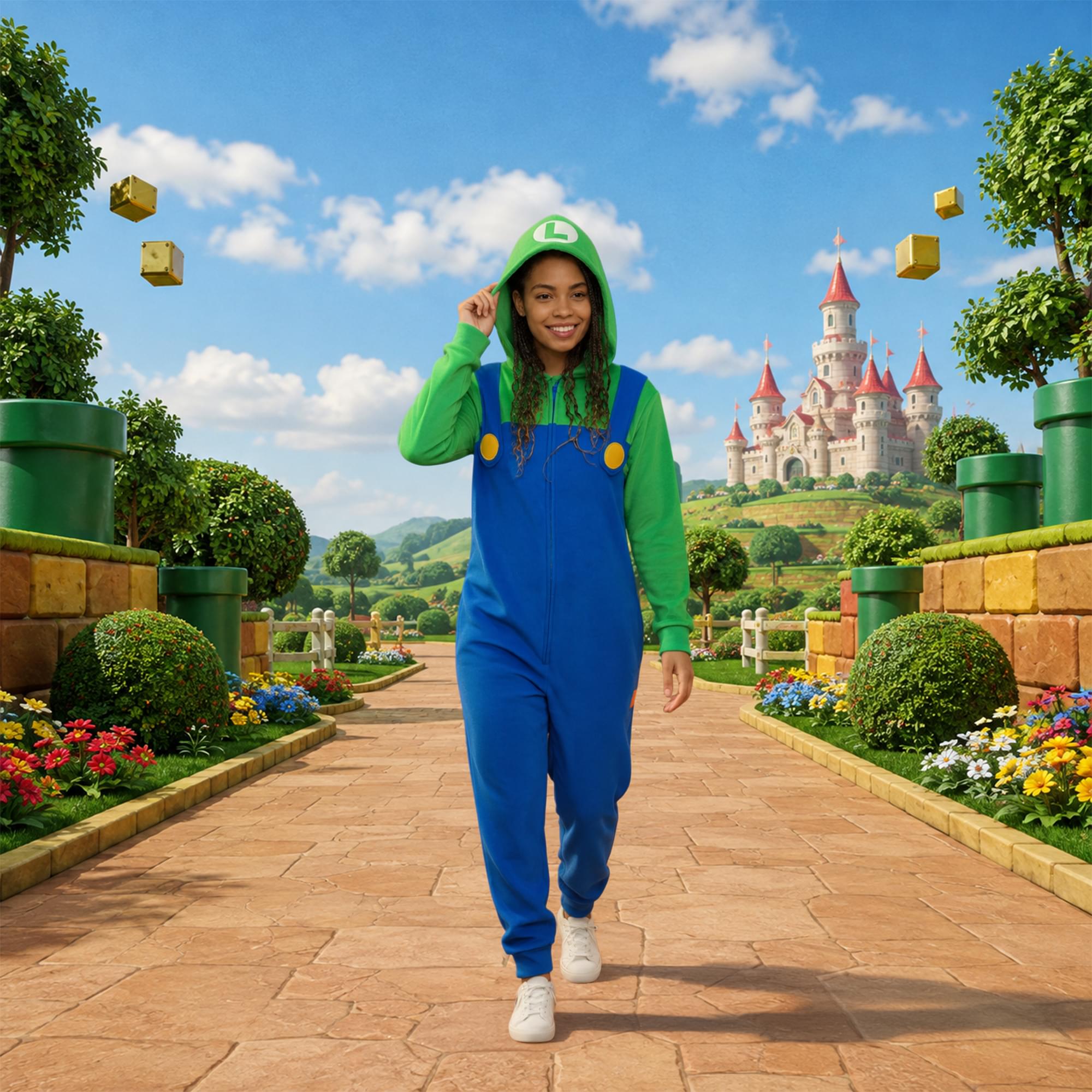 Nintendo Super Mario Luigi Adult Unisex Onesie | L