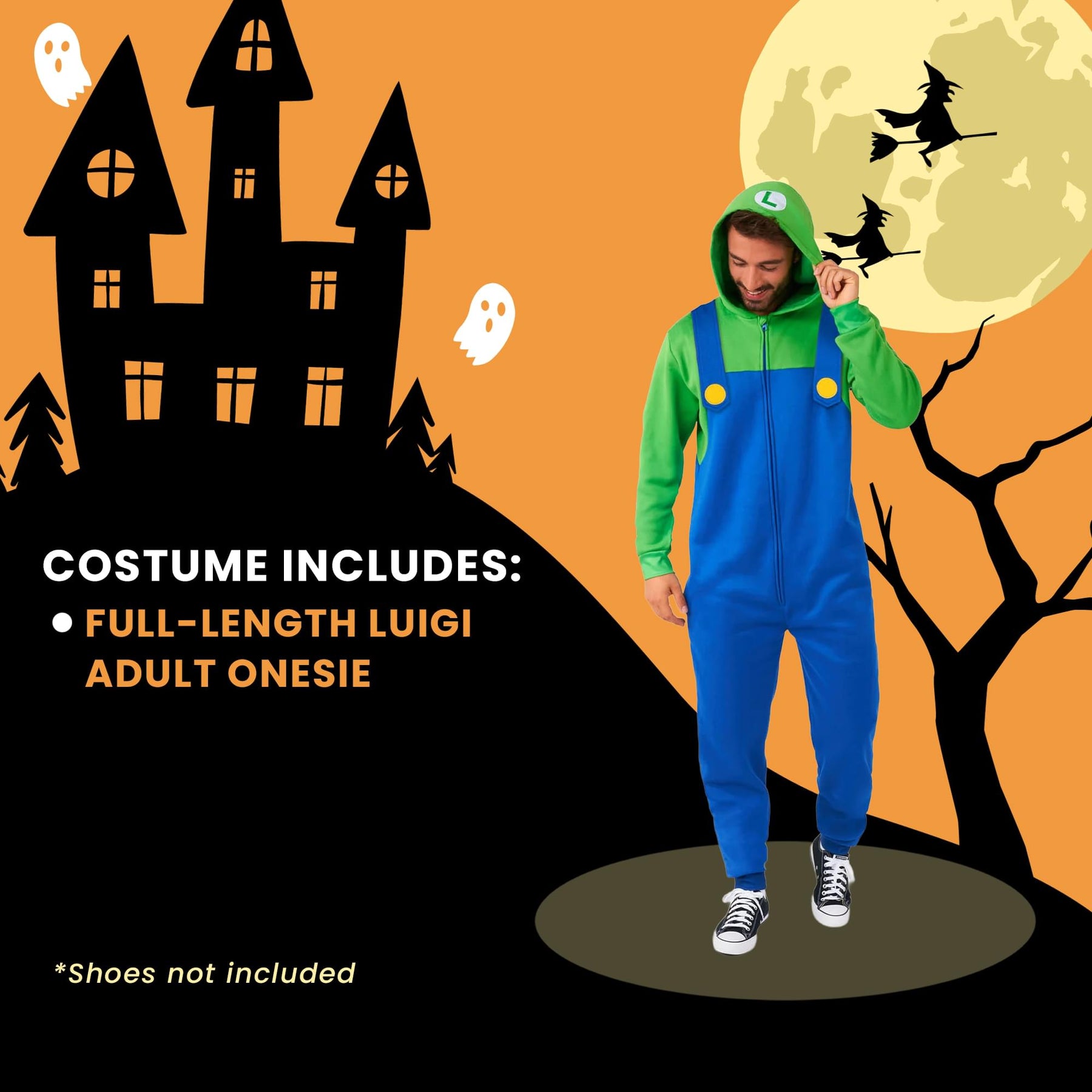 Nintendo Super Mario Luigi Adult Unisex Onesie | L