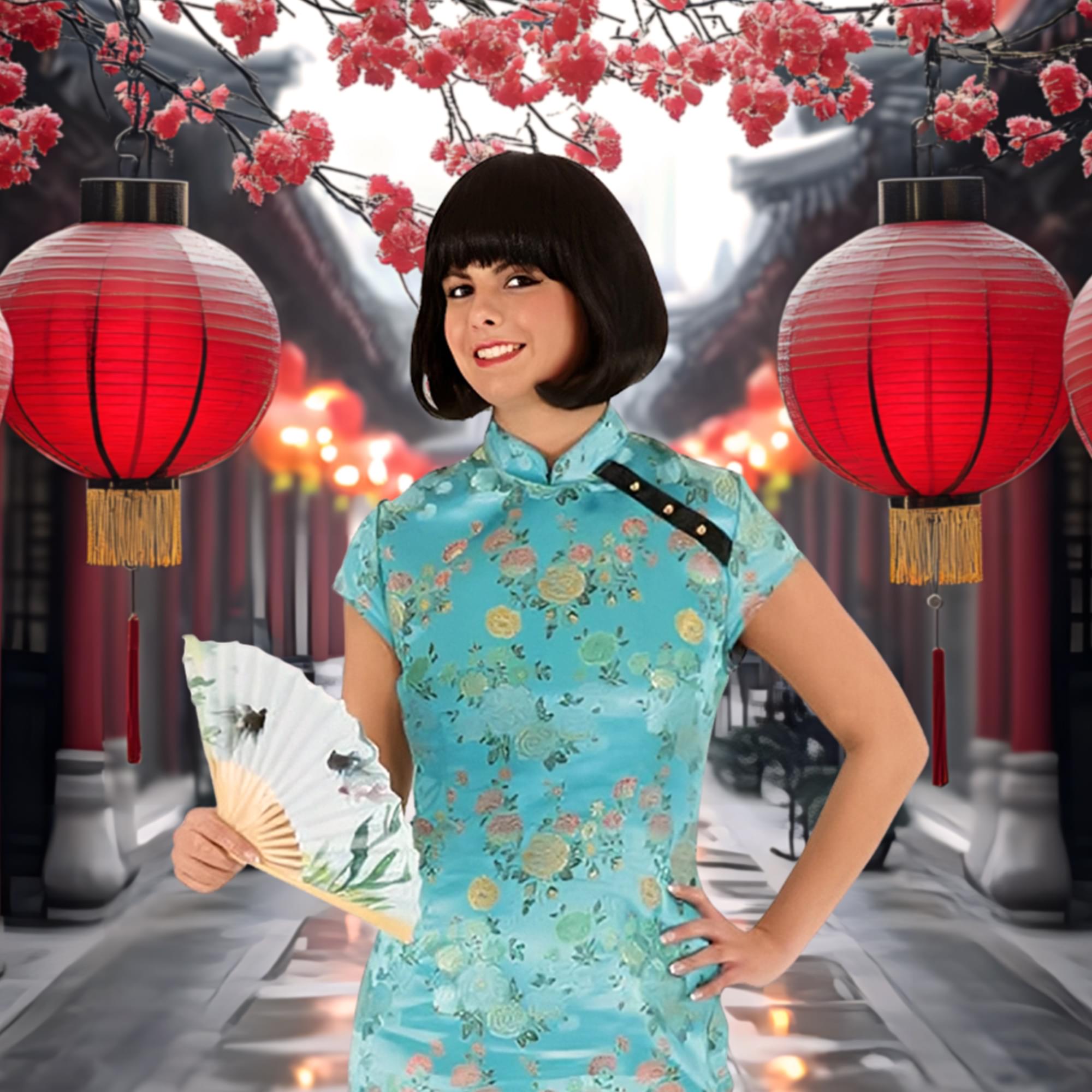 Turquoise Asian Adult Costume Dress
