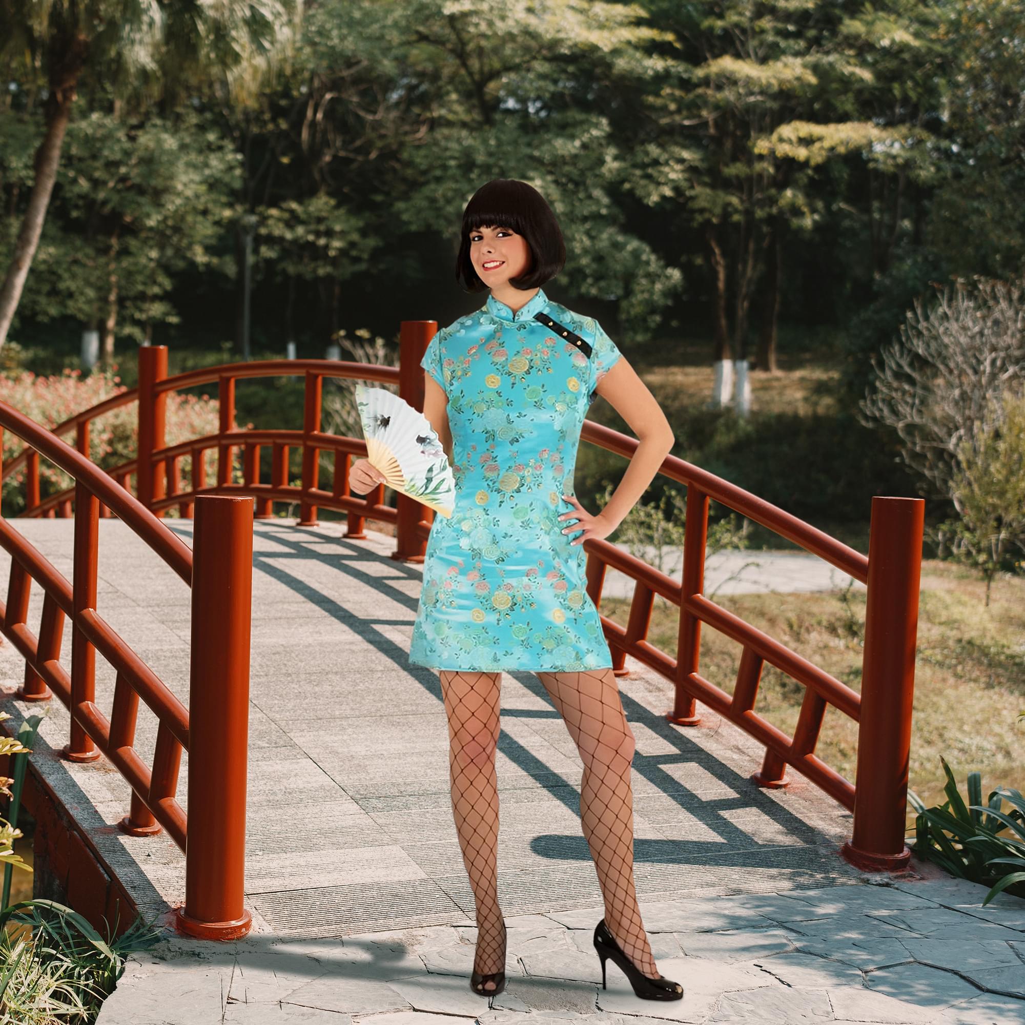 Turquoise Asian Adult Costume Dress