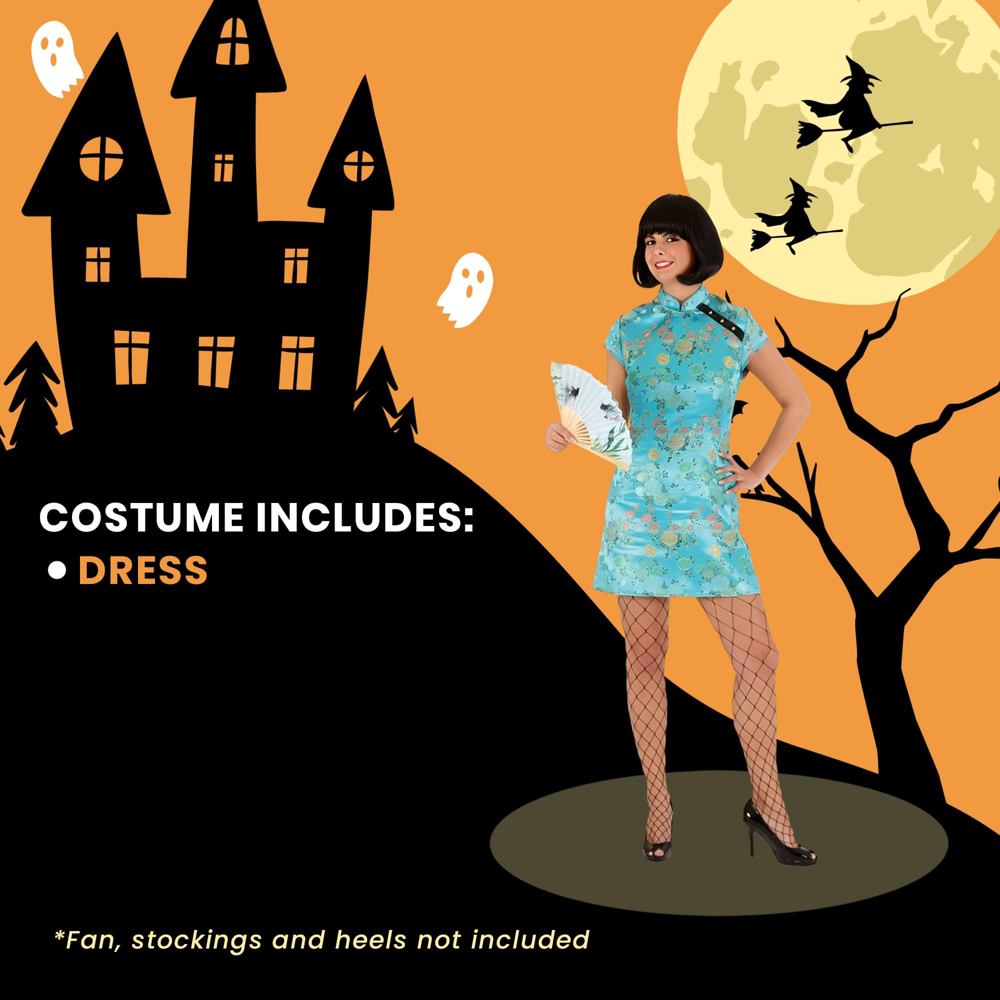 Turquoise Asian Adult Costume Dress