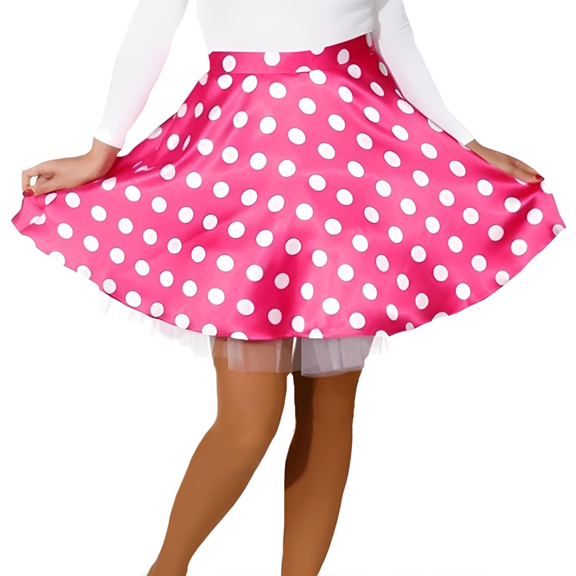 Female 50 Rocknroll Pink Polka Dot Kit Costume Accessory