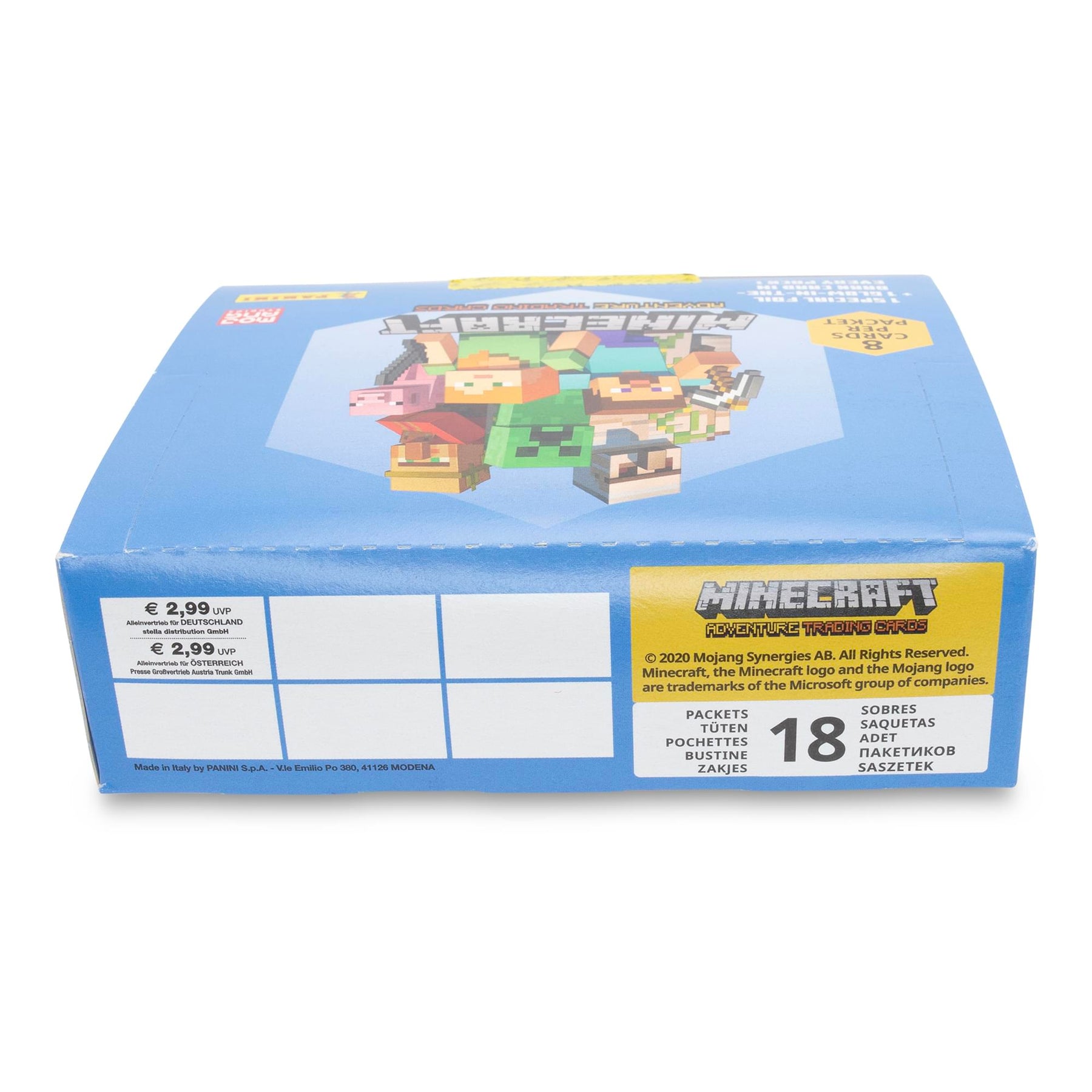 Minecraft Adventure Panini Trading Cards Box | 18 Packs