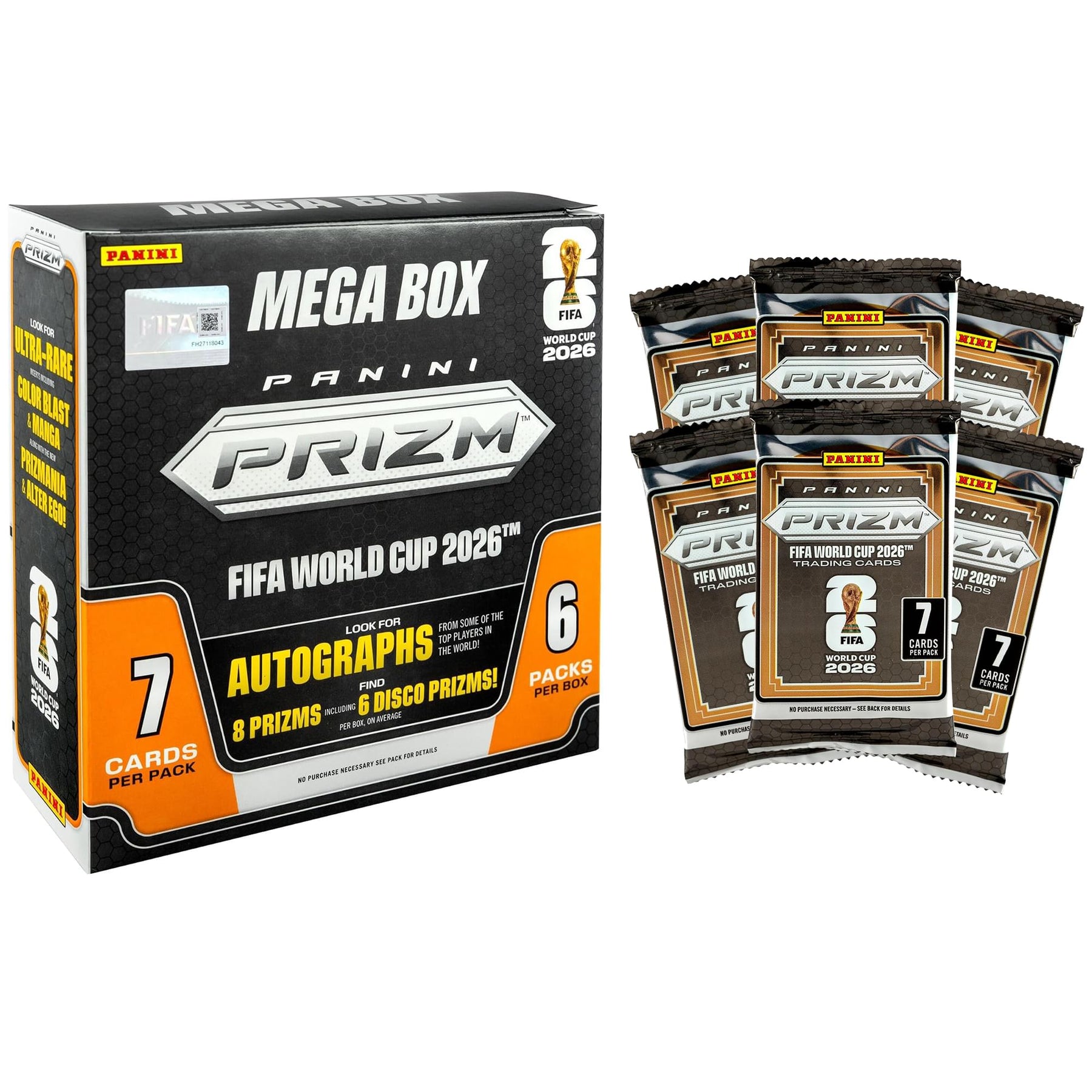2026 Panini Prizm World Cup Soccer Mega Box | 6 Packs
