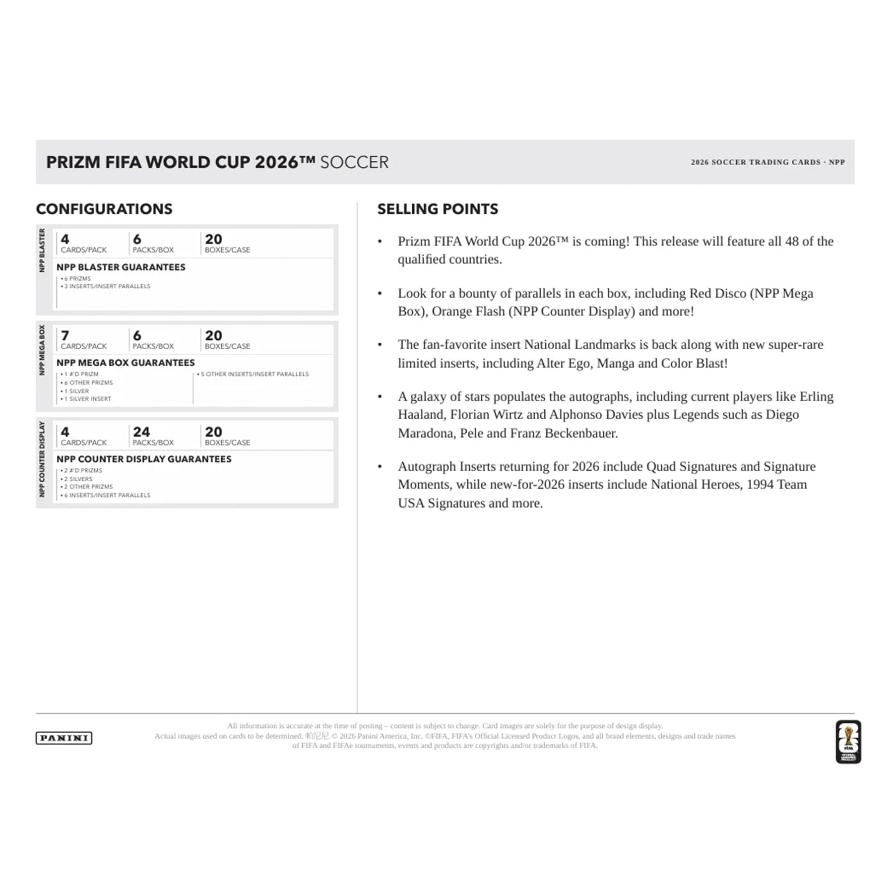 2026 Panini Prizm World Cup Soccer Mega Box | 6 Packs